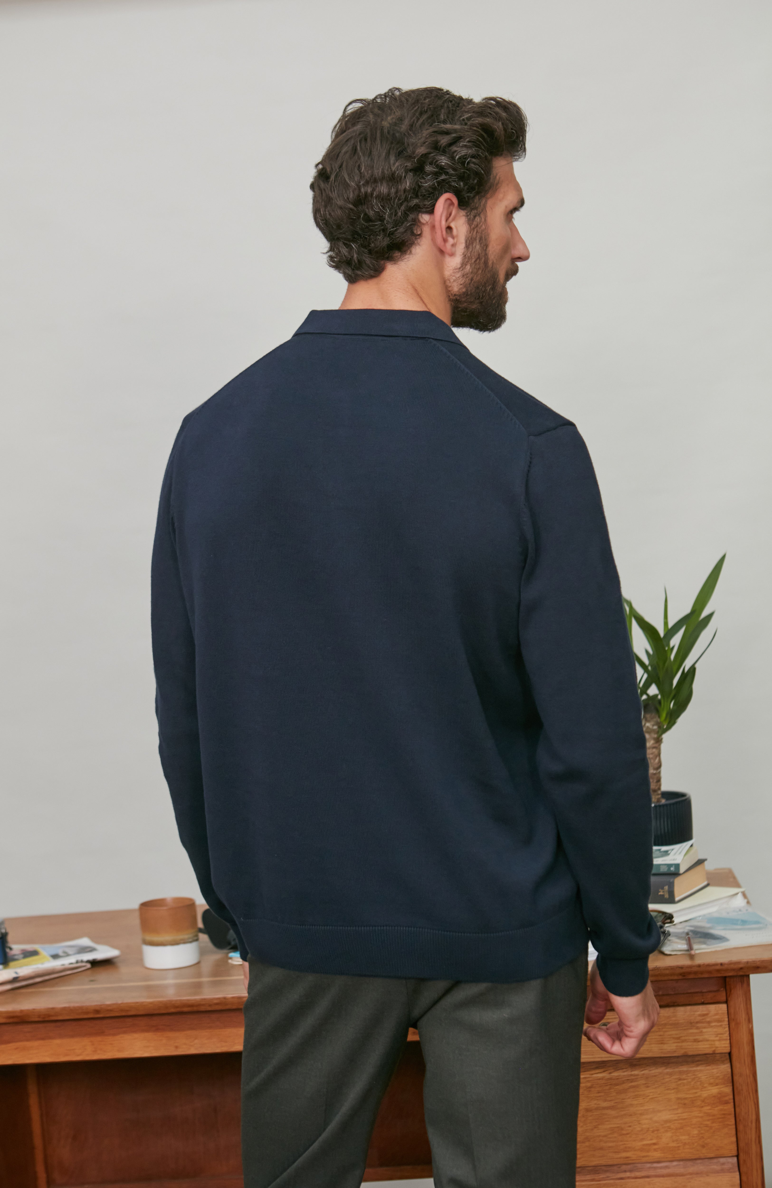Mens Lightweight Cotton Buttonless Polo Shirt