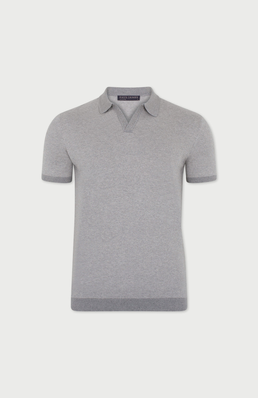 Mens Lightweight Cotton Honeycomb Buttonless Polo Shirt