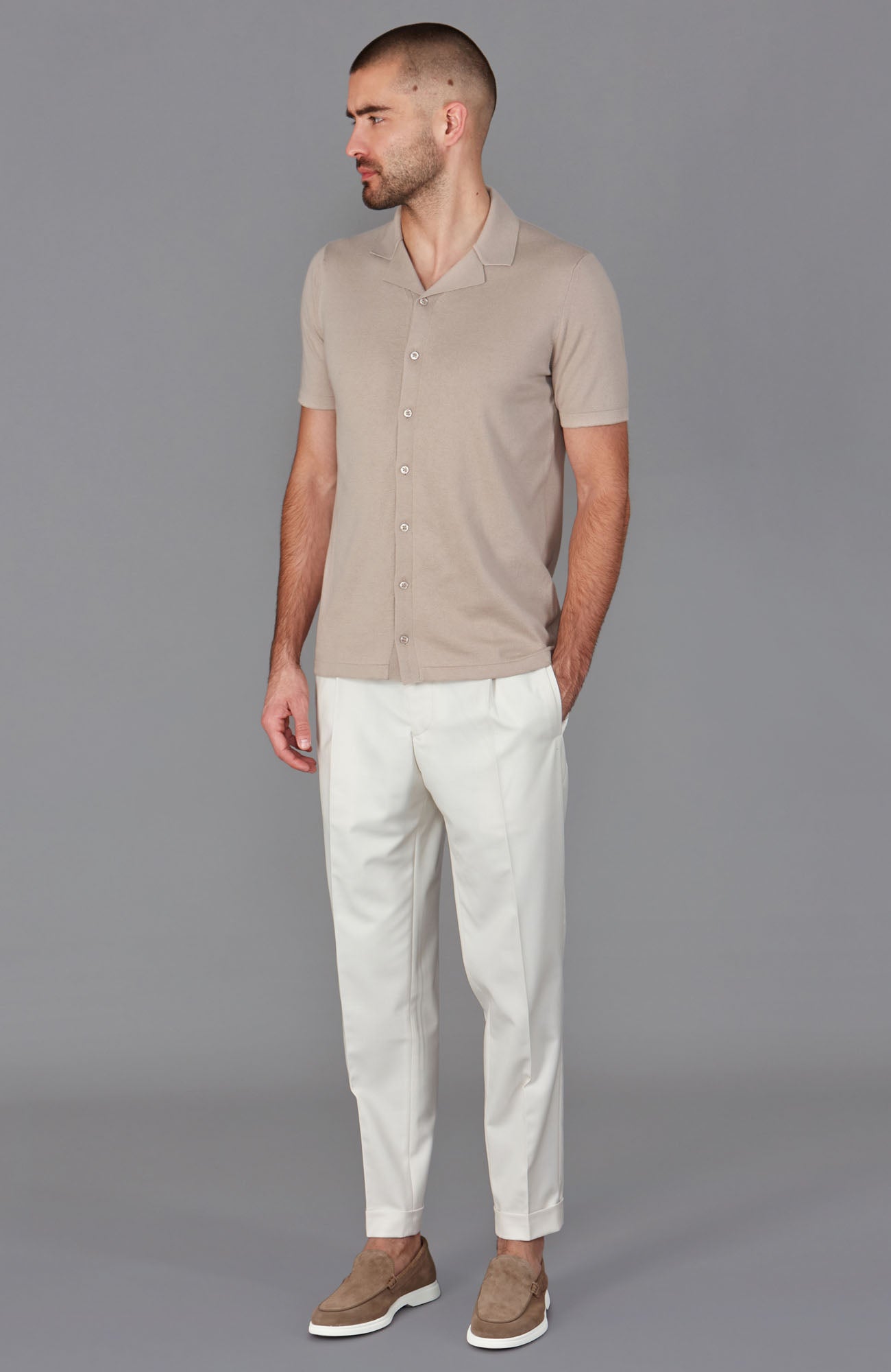 Mens Ultra Fine Cotton Cuban Collar Shirt