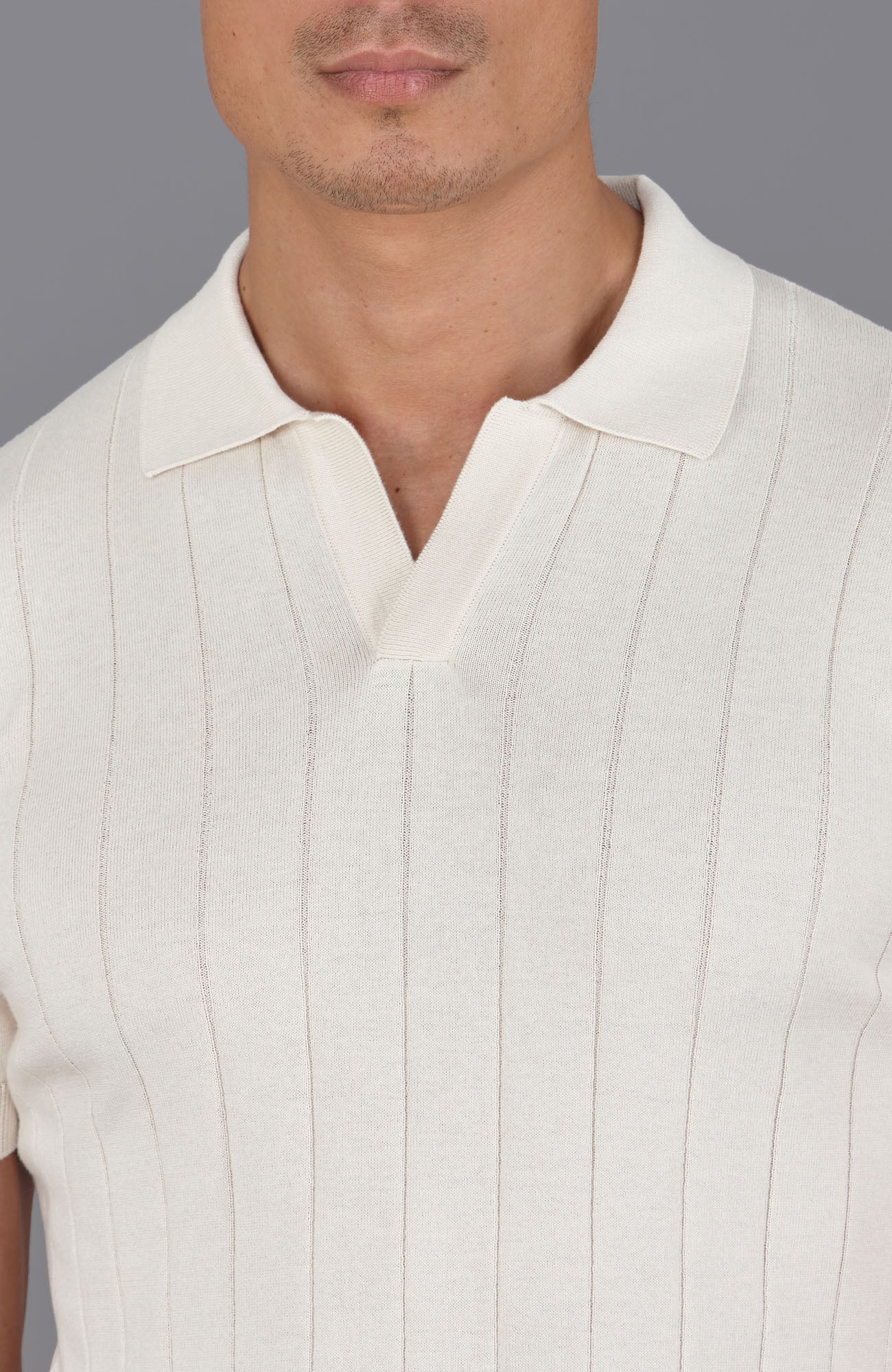 Mens Ultra Fine Cotton Selection Knit Buttonless Polo Shirt
