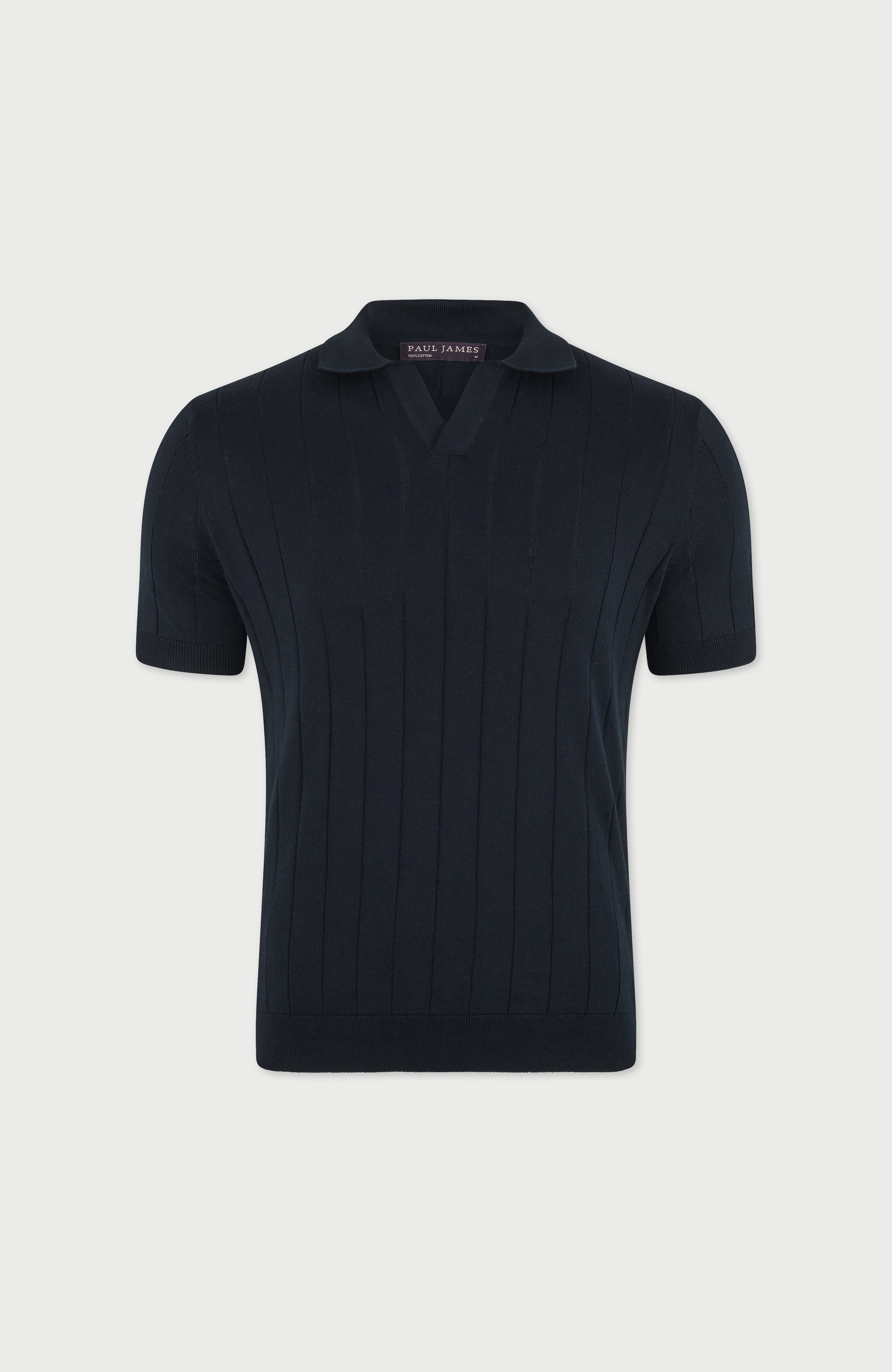 Mens Ultra Fine Cotton Selection Knit Buttonless Polo Shirt
