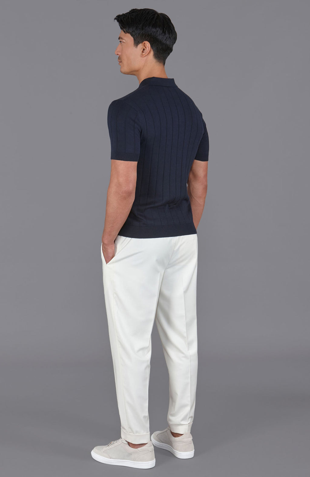 Mens Ultra Fine Cotton Selection Knit Buttonless Polo Shirt