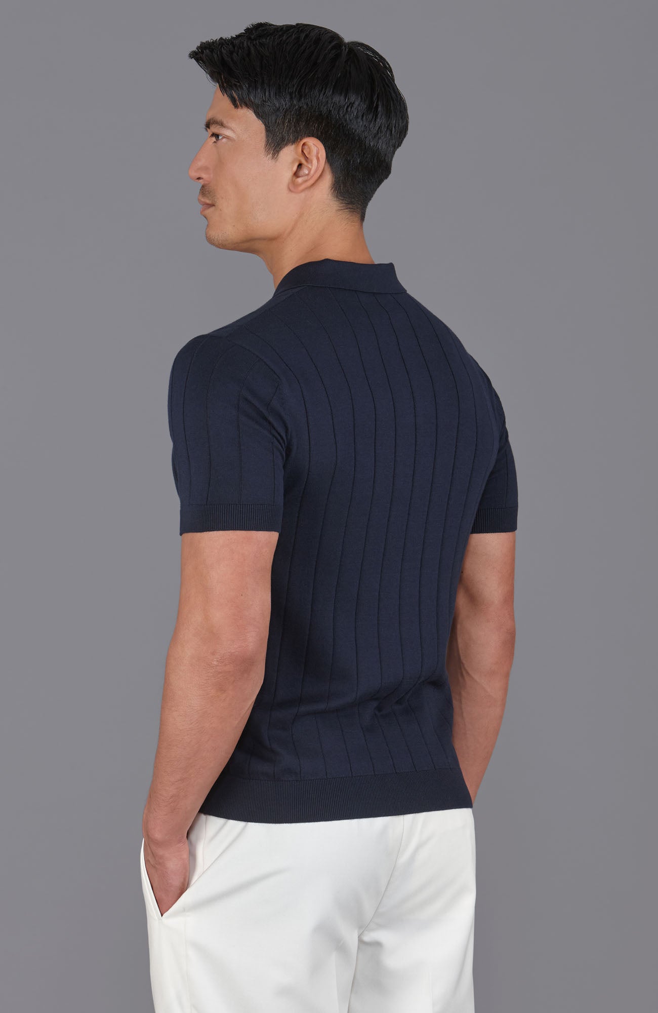 Mens Ultra Fine Cotton Selection Knit Buttonless Polo Shirt