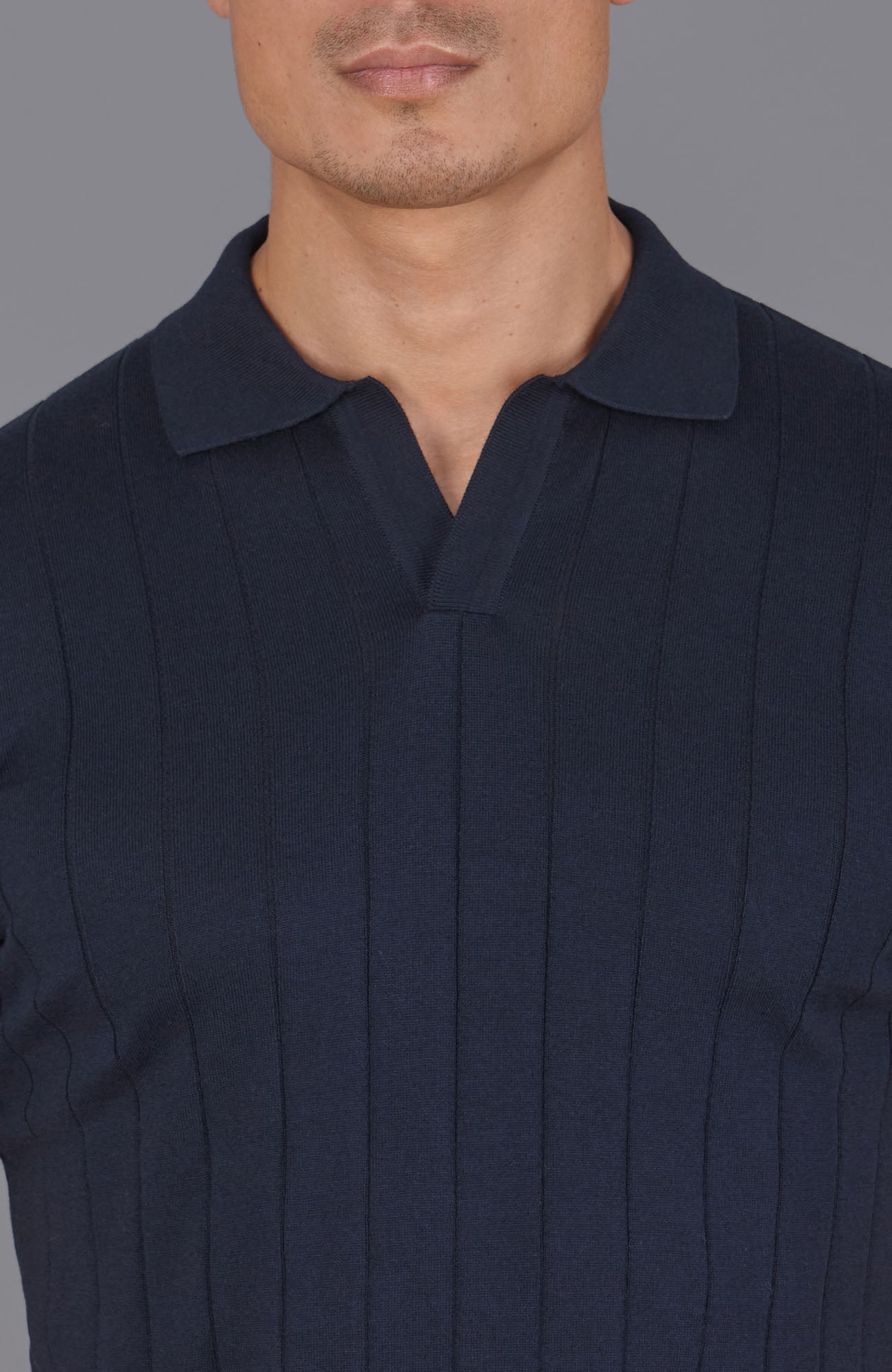 Mens Ultra Fine Cotton Selection Knit Buttonless Polo Shirt