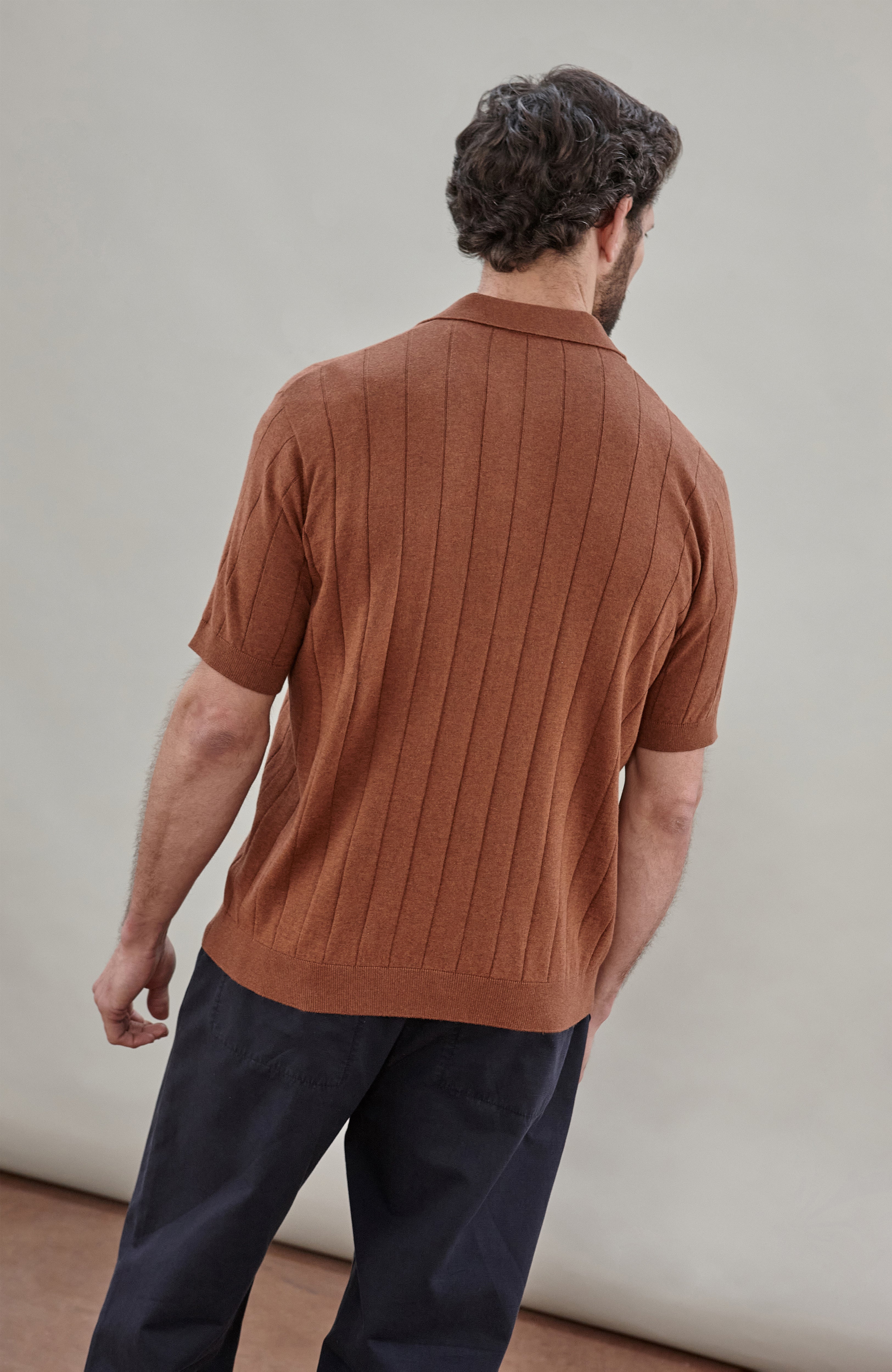 Mens Ultra Fine Cotton Selection Knit Buttonless Polo Shirt