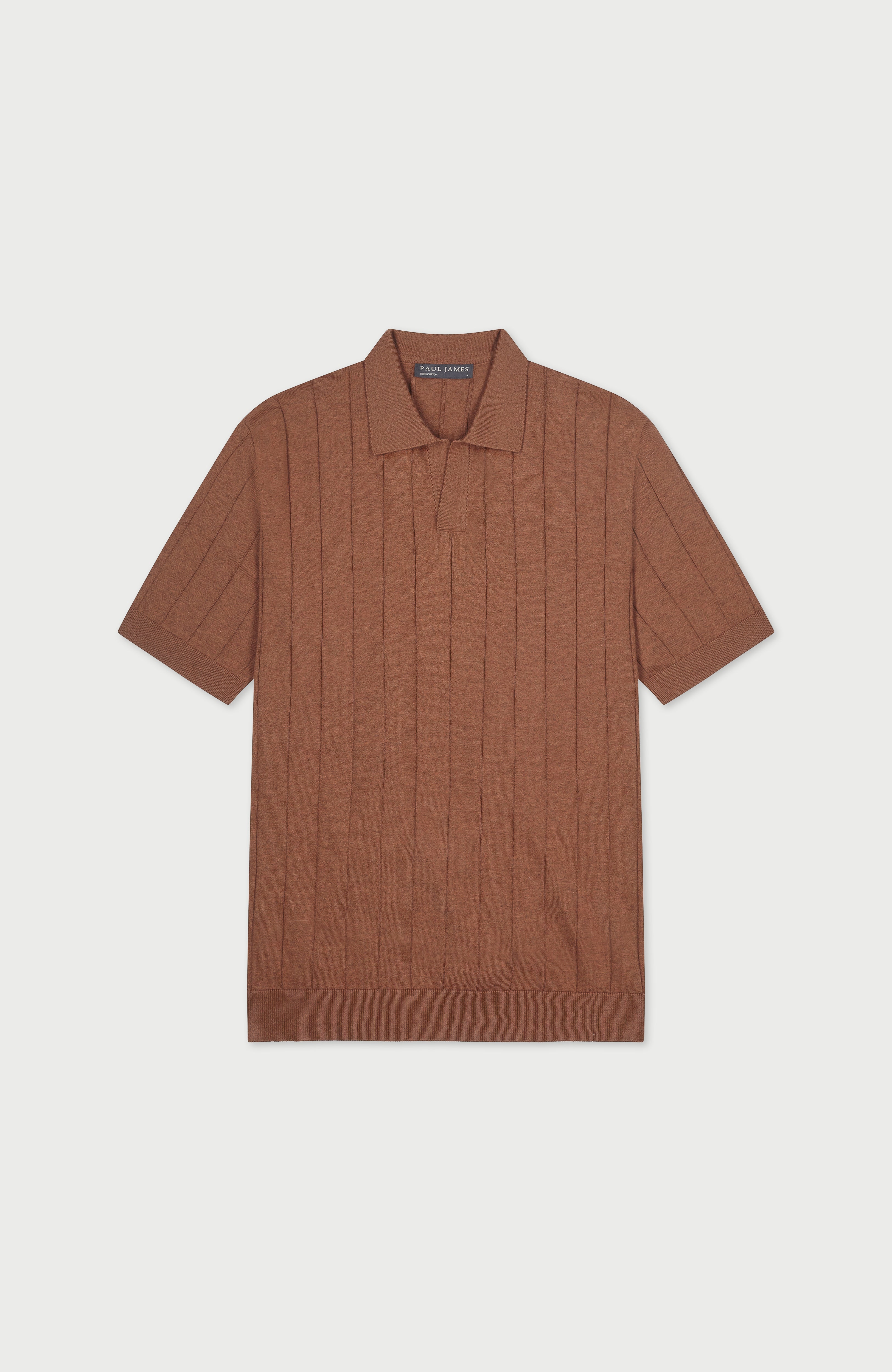 Mens Ultra Fine Cotton Selection Knit Buttonless Polo Shirt