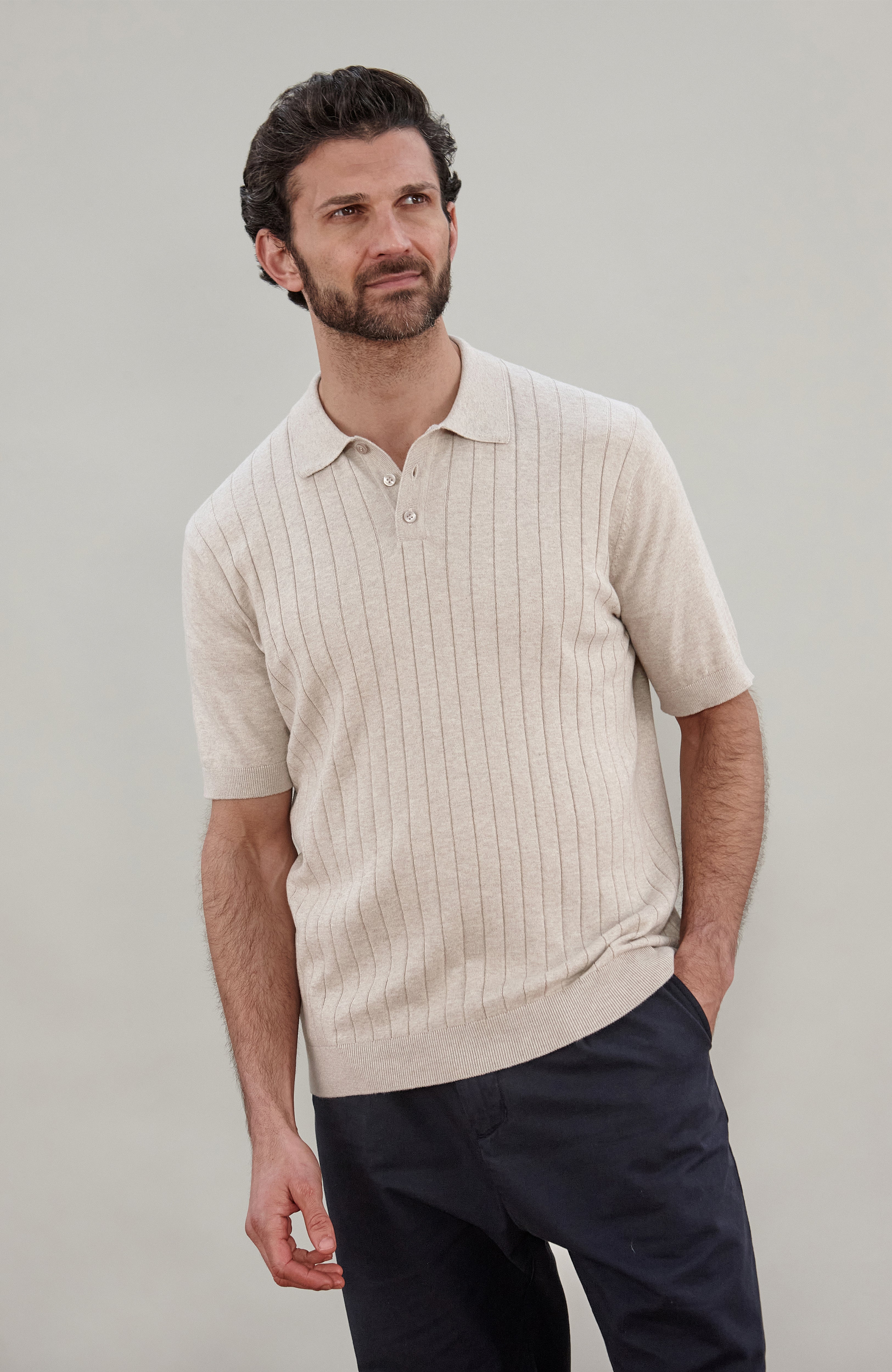 Mens Ultra Fine Cotton Selection Knit Polo Shirt
