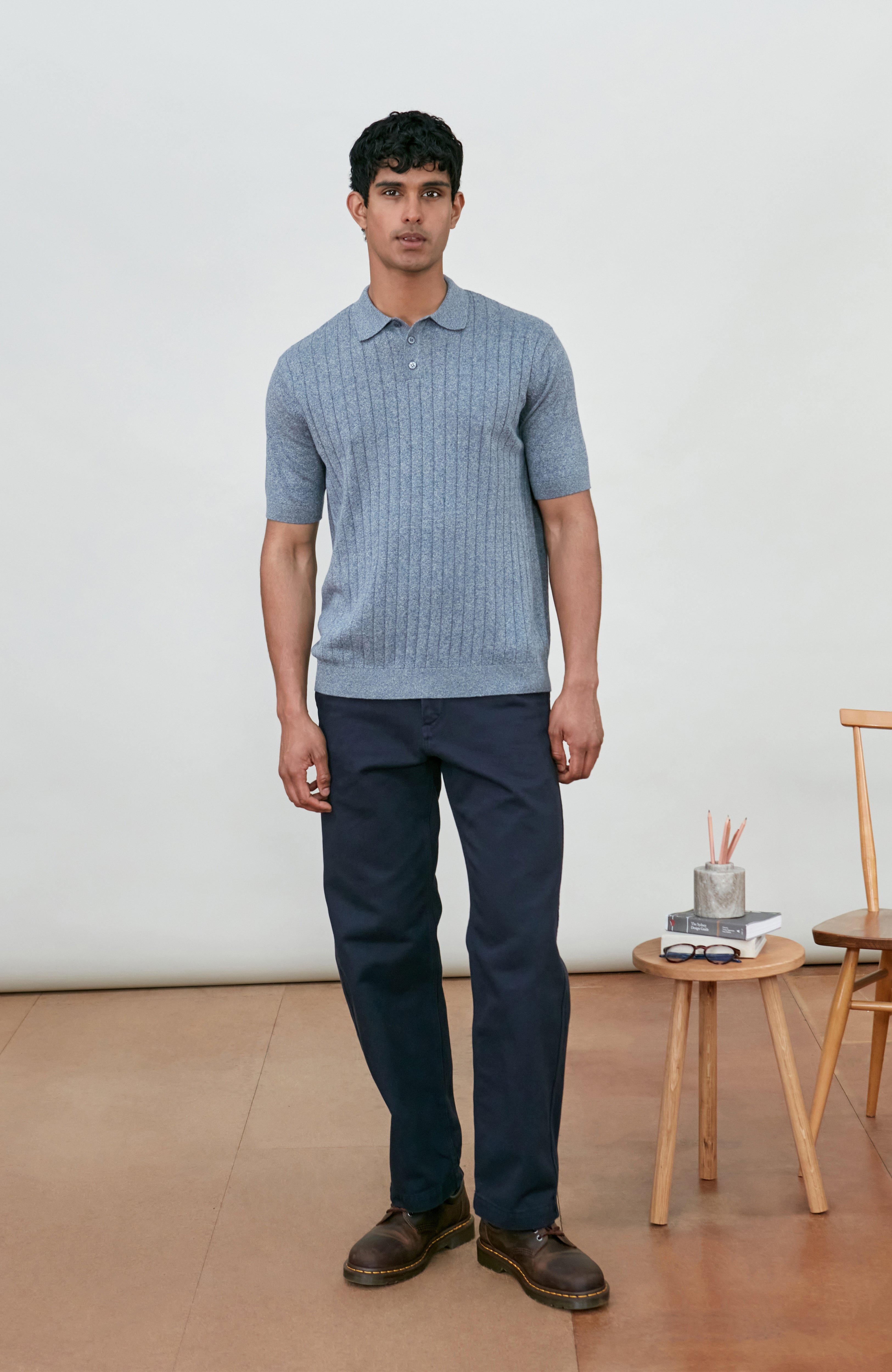 Mens Ultra Fine Cotton Selection Knit Polo Shirt