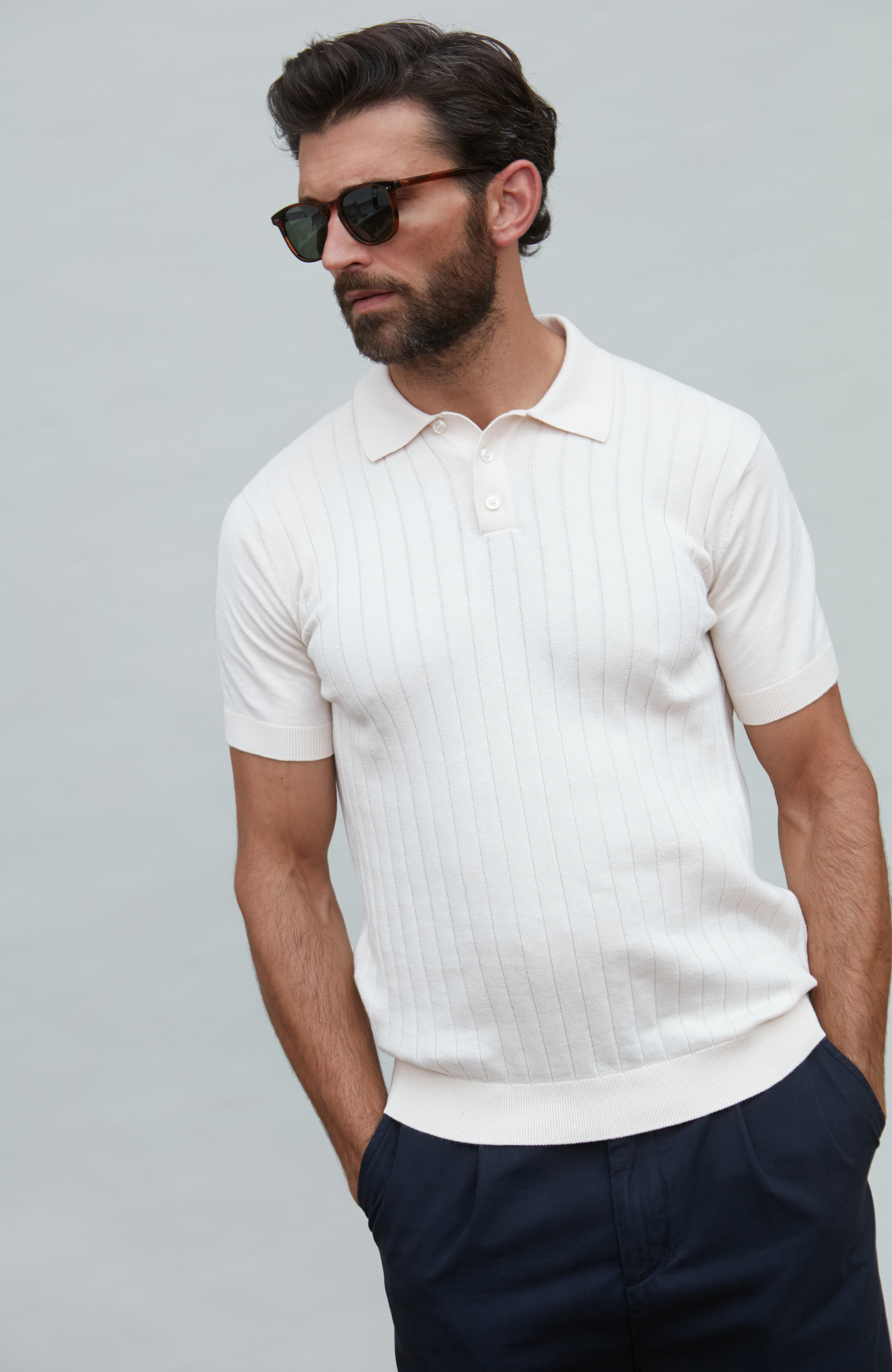 Mens Ultra Fine Cotton Selection Knit Polo Shirt