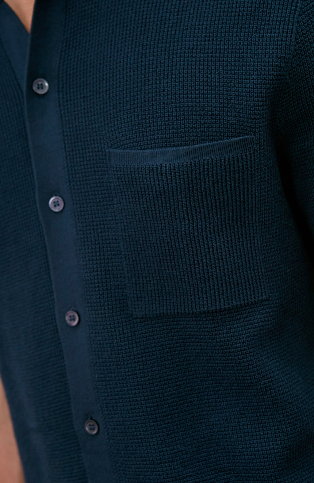 Mens Lightweight Cotton Waffle Knit Shirt