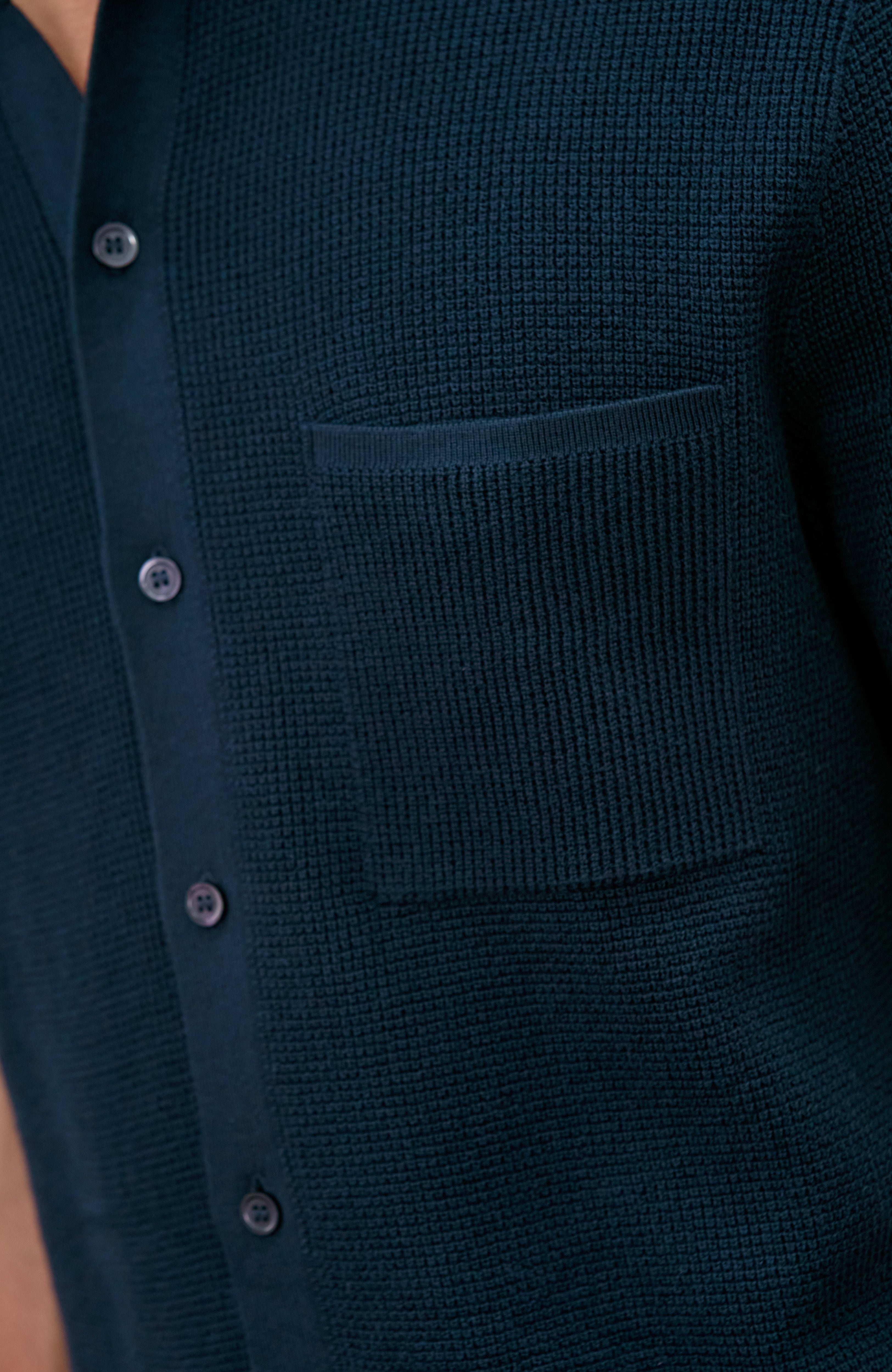 Mens Lightweight Cotton Waffle Knit Shirt