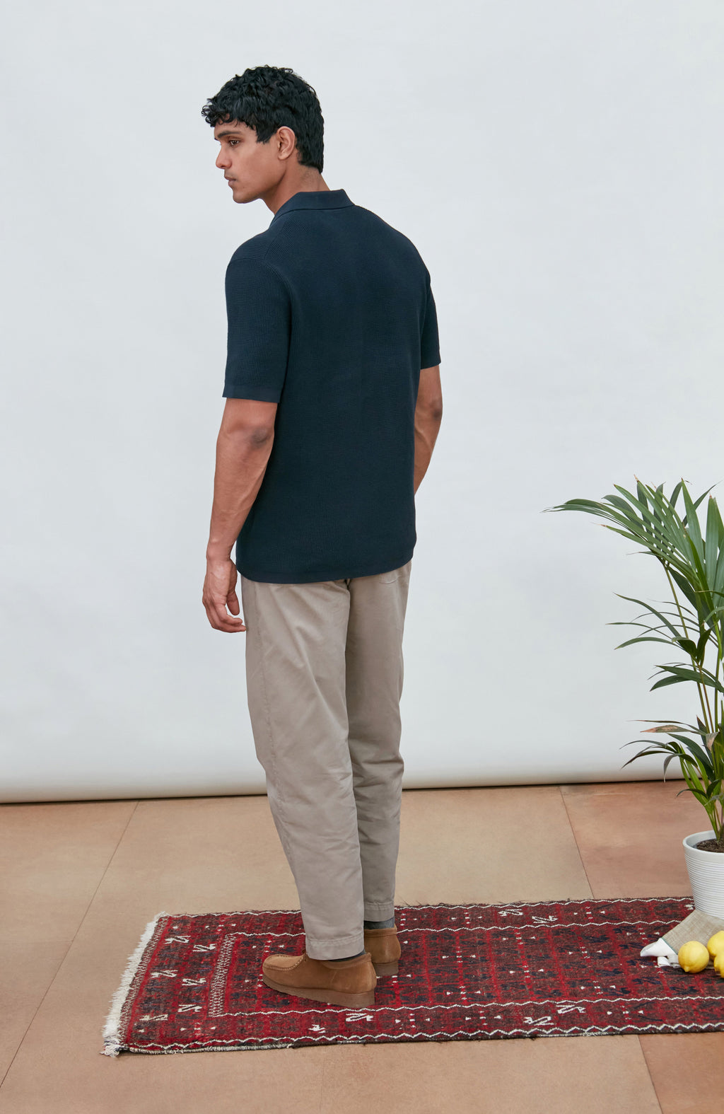 Mens Lightweight Cotton Waffle Knit Shirt