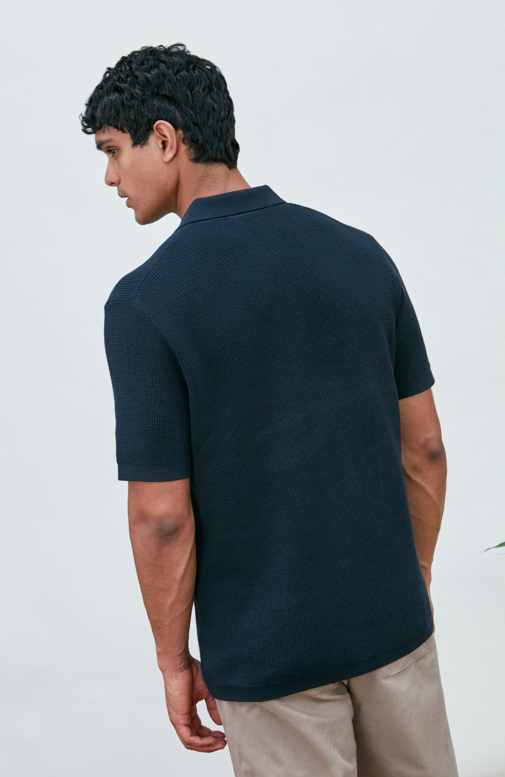 Mens Lightweight Cotton Waffle Knit Shirt