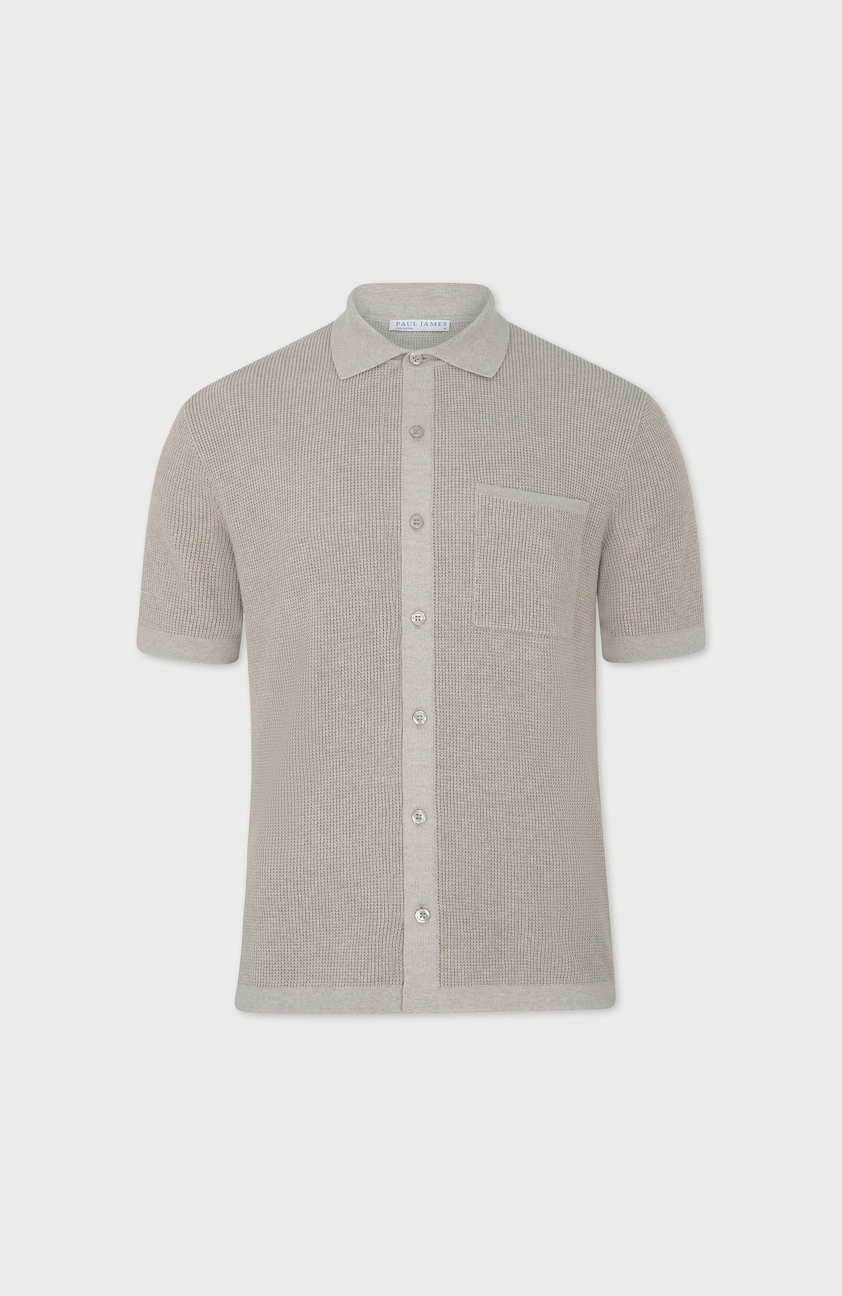 Mens Lightweight Cotton Waffle Knit Shirt