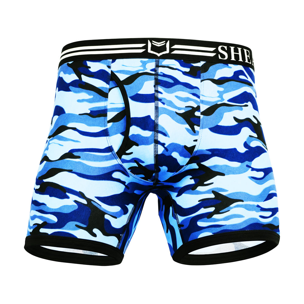 SHEATH 4.0 Polyester Camo Men's Pouch Boxer Brief 5" (4 Pack)