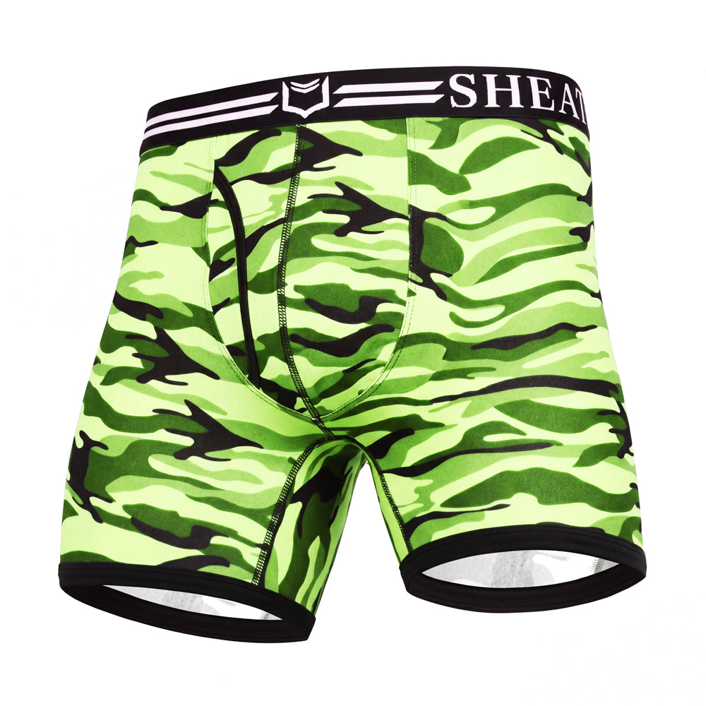SHEATH 4.0 Polyester Camo Men's Pouch Boxer Brief 5" (4 Pack)