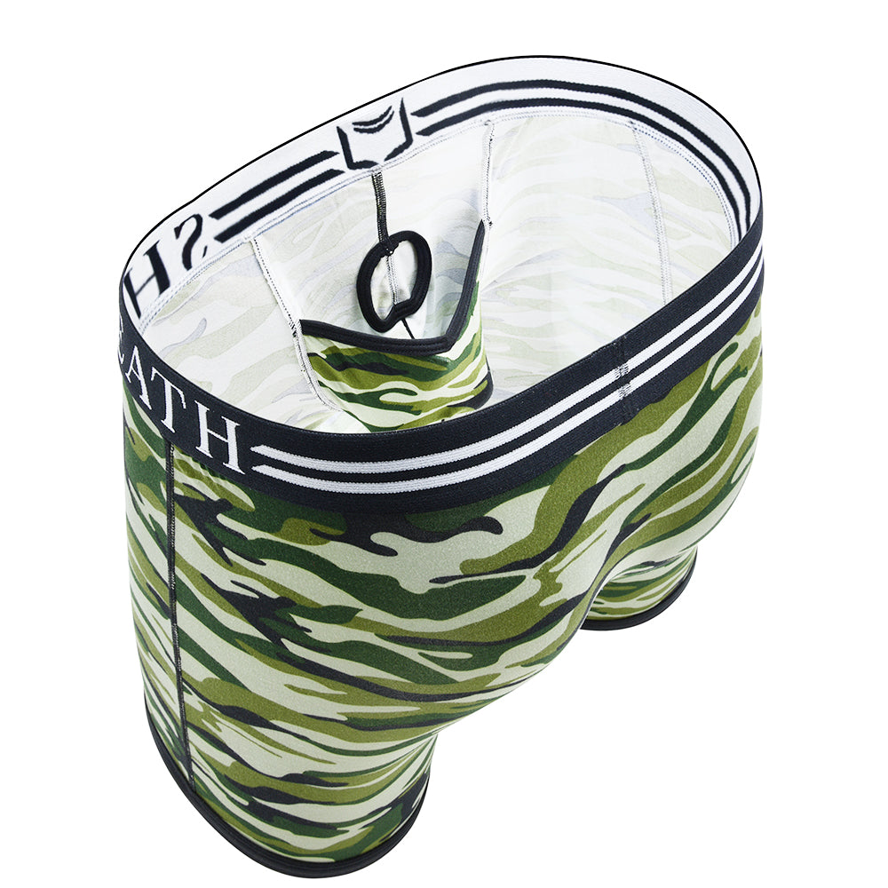 SHEATH 4.0 Polyester Camo Men's Pouch Boxer Brief 5" (4 Pack)