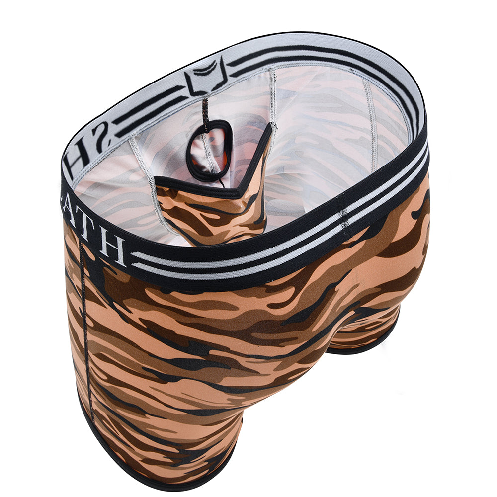 SHEATH 4.0 Polyester Camo Men's Pouch Boxer Brief 5" (4 Pack)