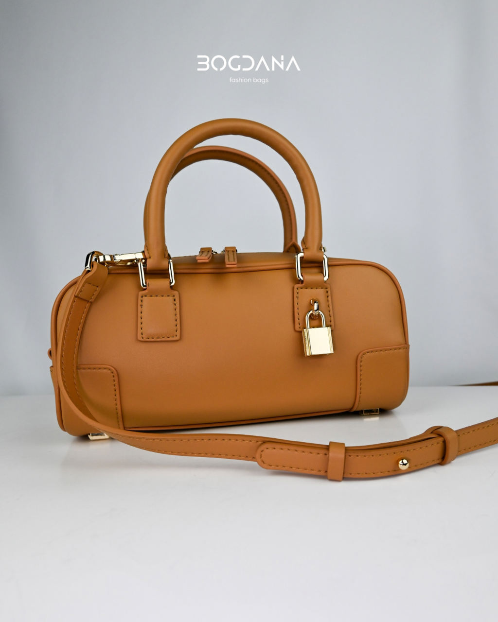 Elegant “Lock Charm” Genuine Leather Bag