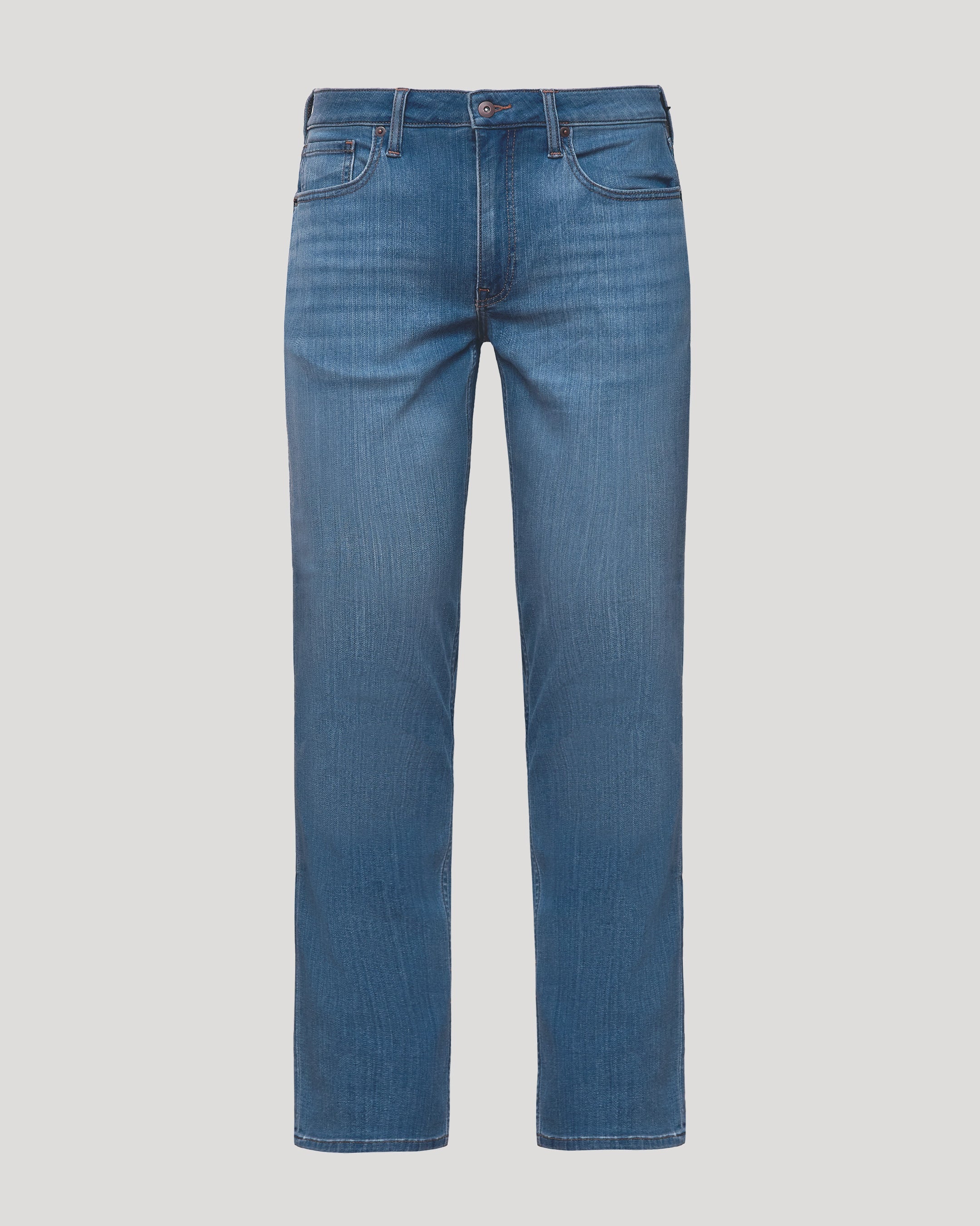 Medium Indigo Wash Straight Comfort Stretch Jeans