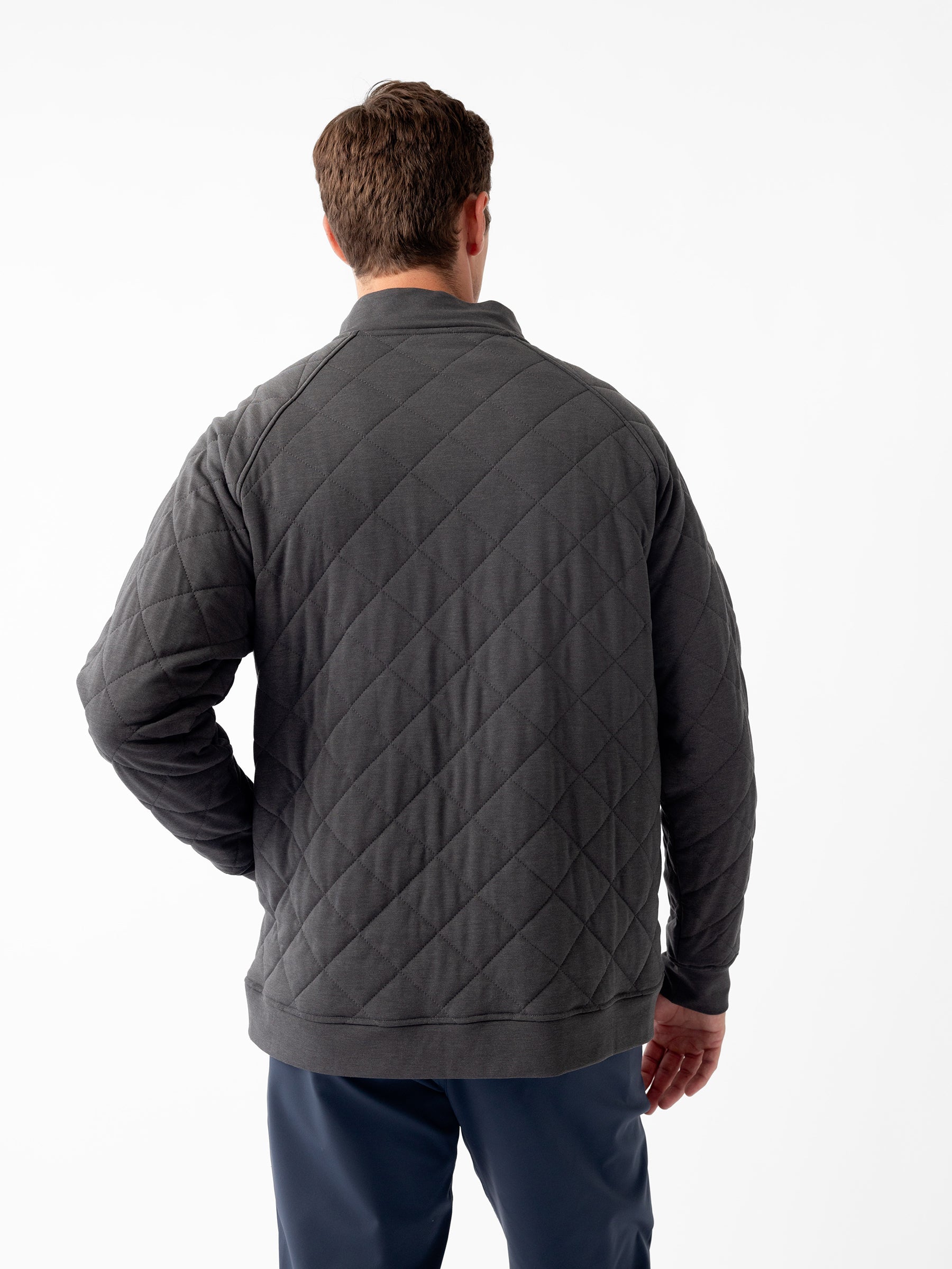 Men's Brushed Bamboo Quilted Snap Pullover - Last Chance
