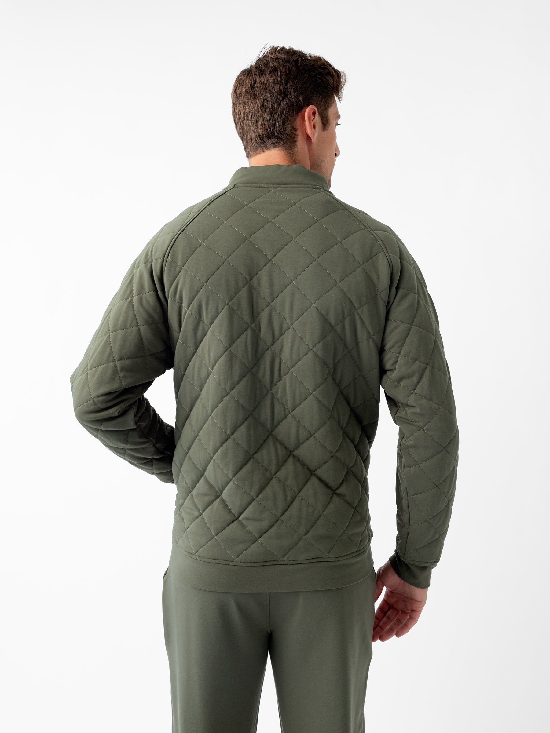 Men's Brushed Bamboo Quilted Snap Pullover - Last Chance