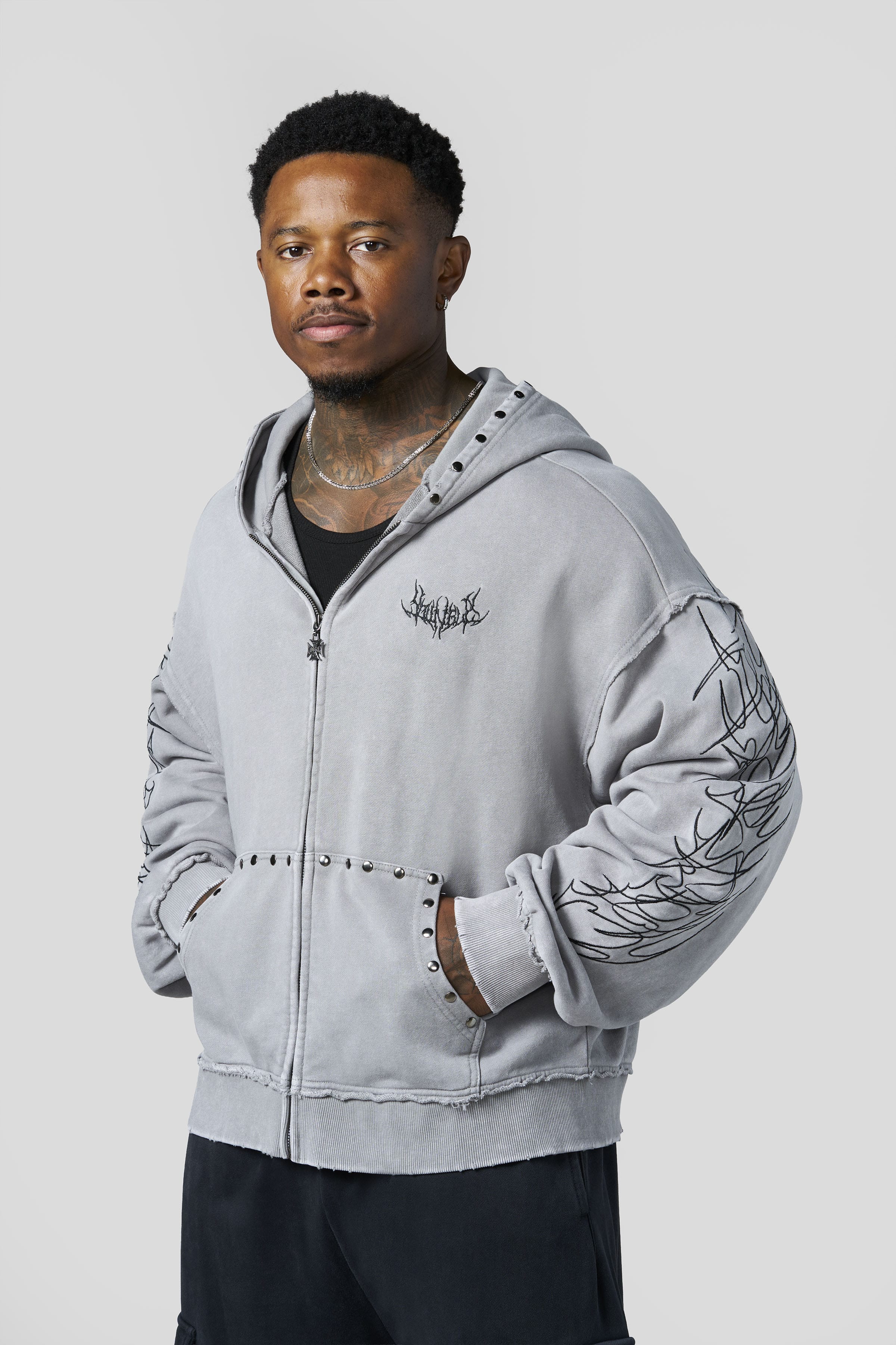 5232 - Tribal Stud Zip-Ups