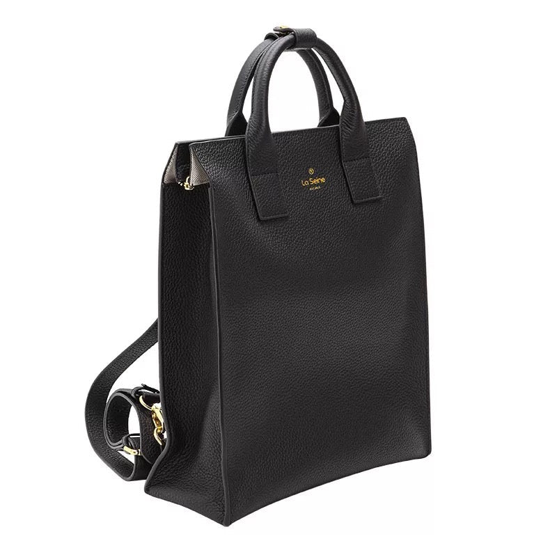 La Seine Genuine Leather 2-in-1 Tote Backpack for Documents & 13” Laptop
