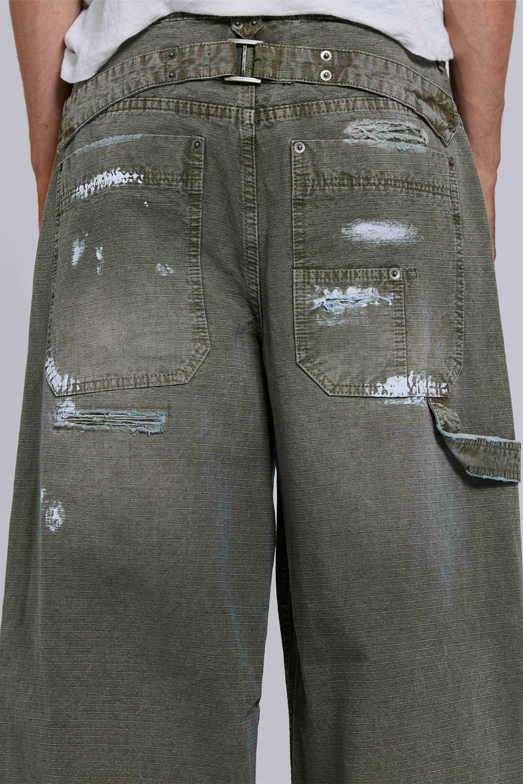Painted Khaki Ripstop Carpenter Jeans