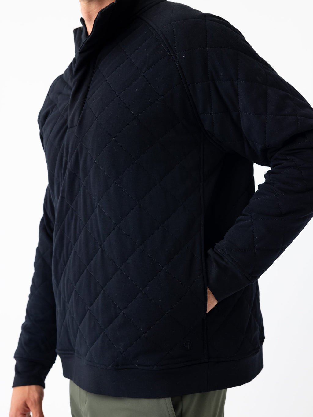 Men's Brushed Bamboo Quilted Snap Pullover - Last Chance