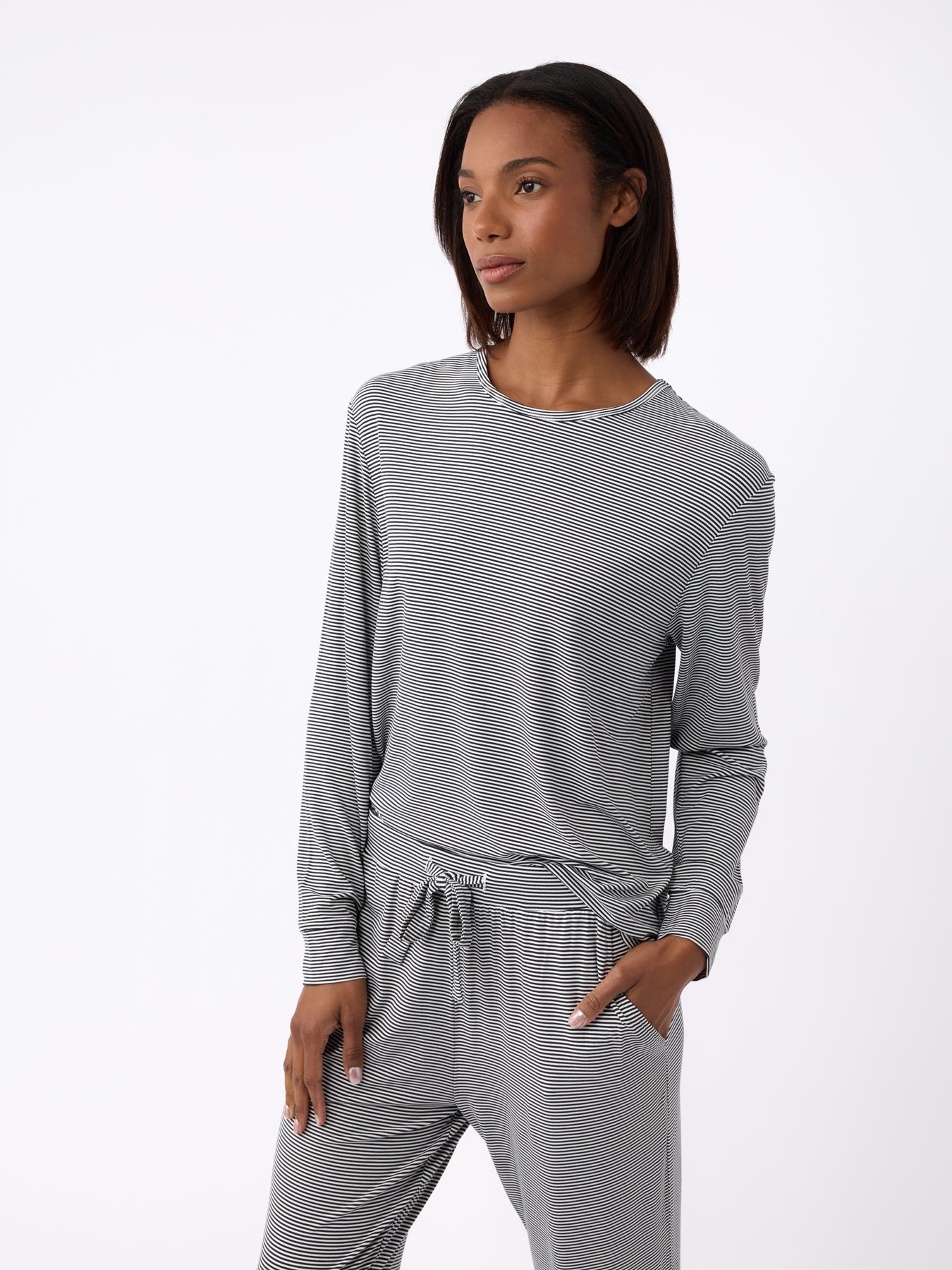 Women's Bamboo Stretch-Knit Long Sleeve Lounge Tee