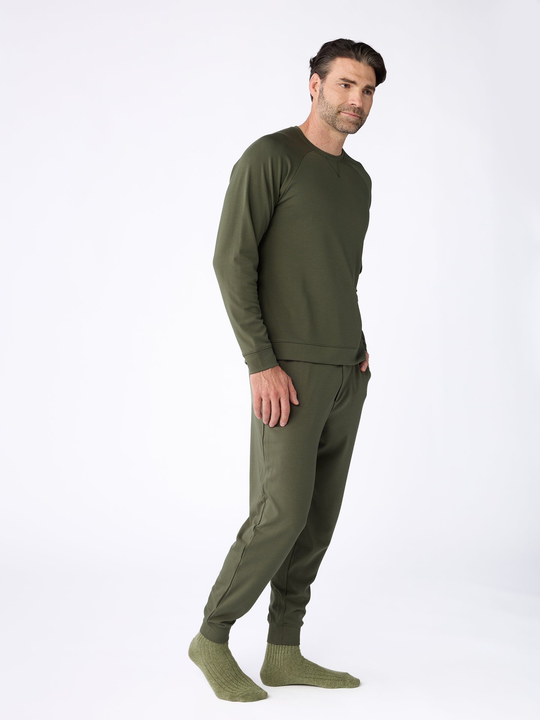 Men's Brushed Bamboo Pullover Crew - Last Chance