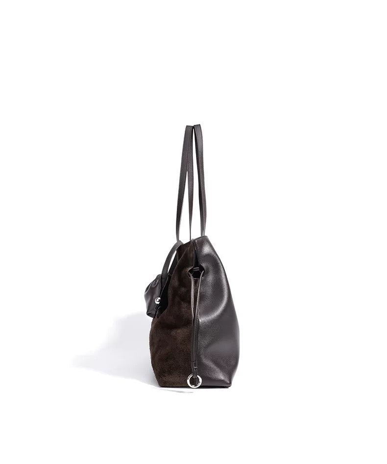 Heritage Suede — Genuine Leather & Suede Tote Bag