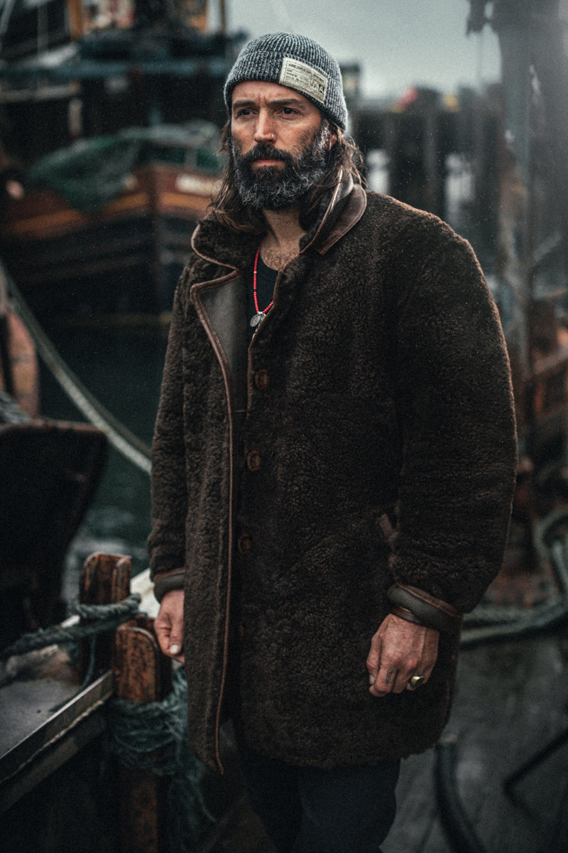 ROGUE by &SONS Jeremiah Reversible Shearling Coat Brown