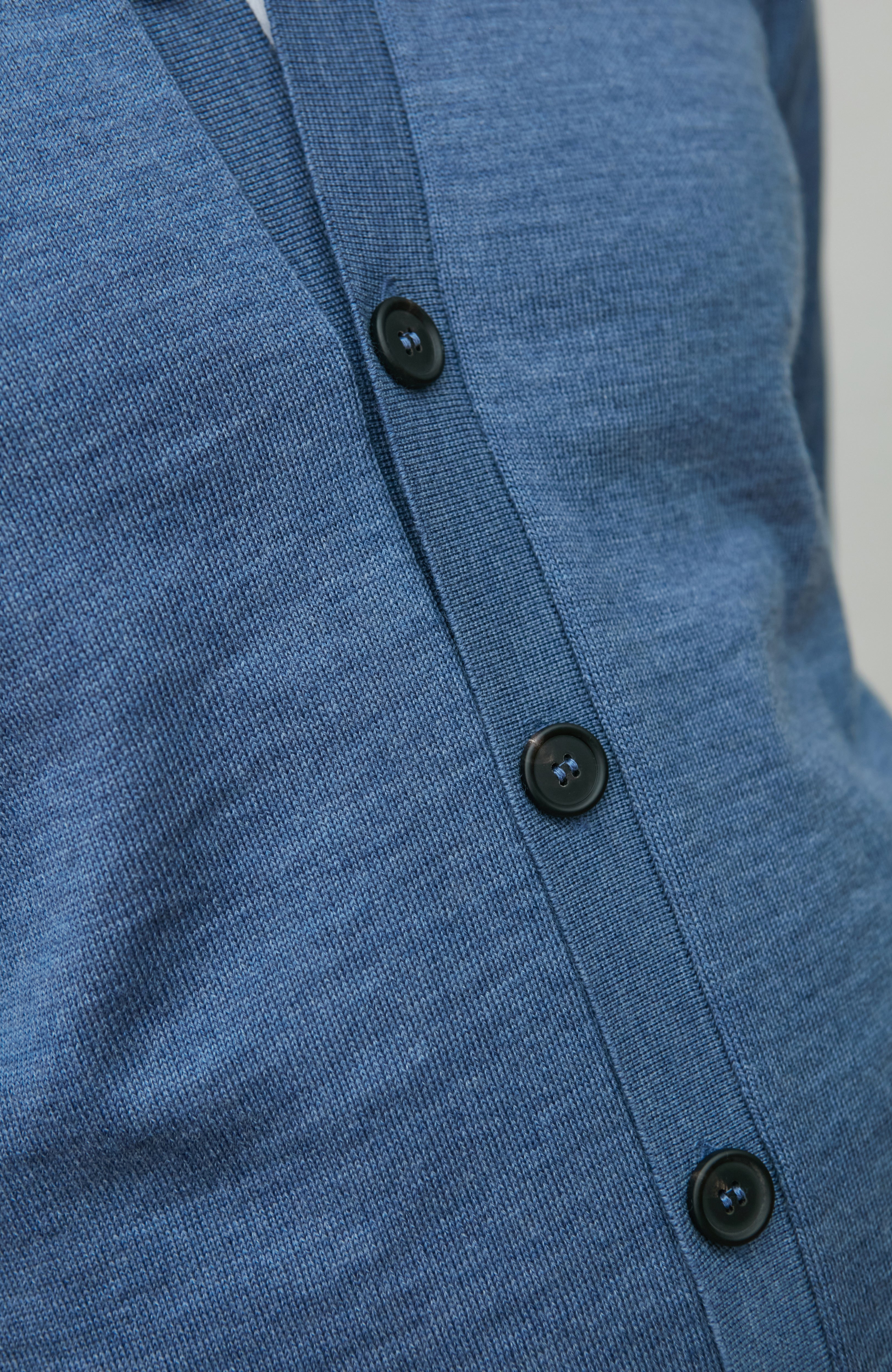 Mens Extra Fine Merino Wool Polo Cardigan