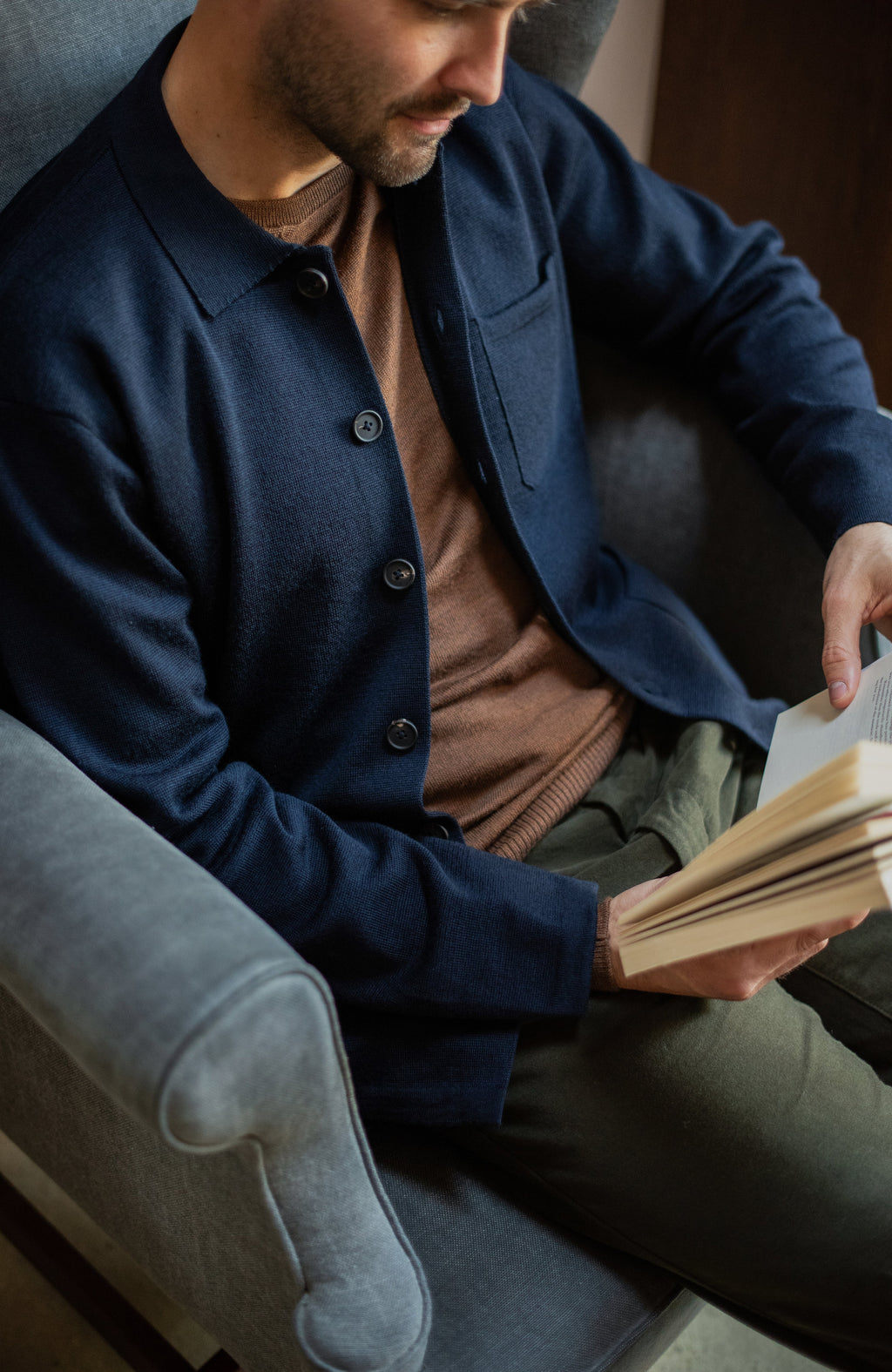 Mens Extra Fine Merino Wool Work Shirt