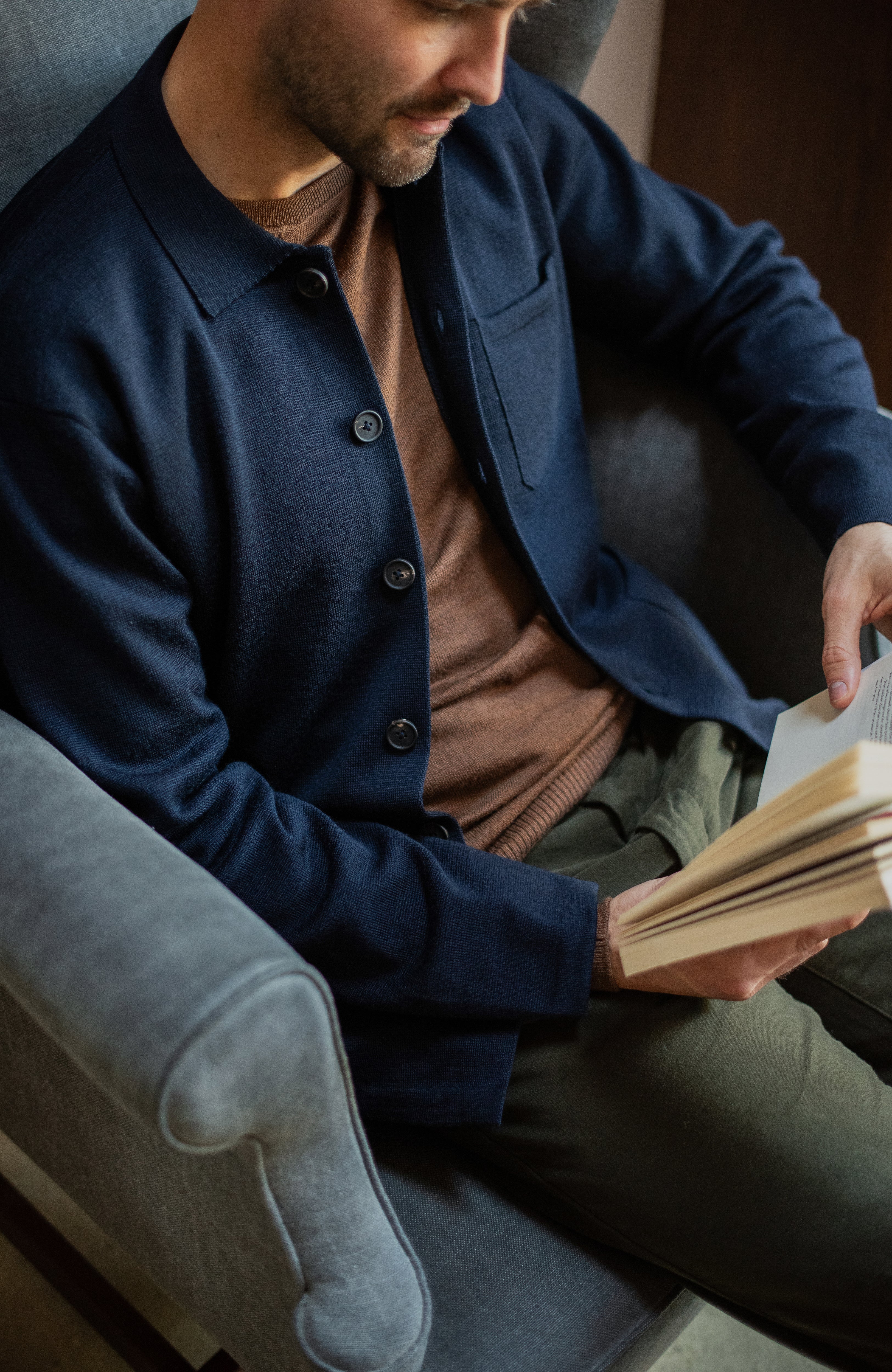 Mens Extra Fine Merino Wool Work Shirt