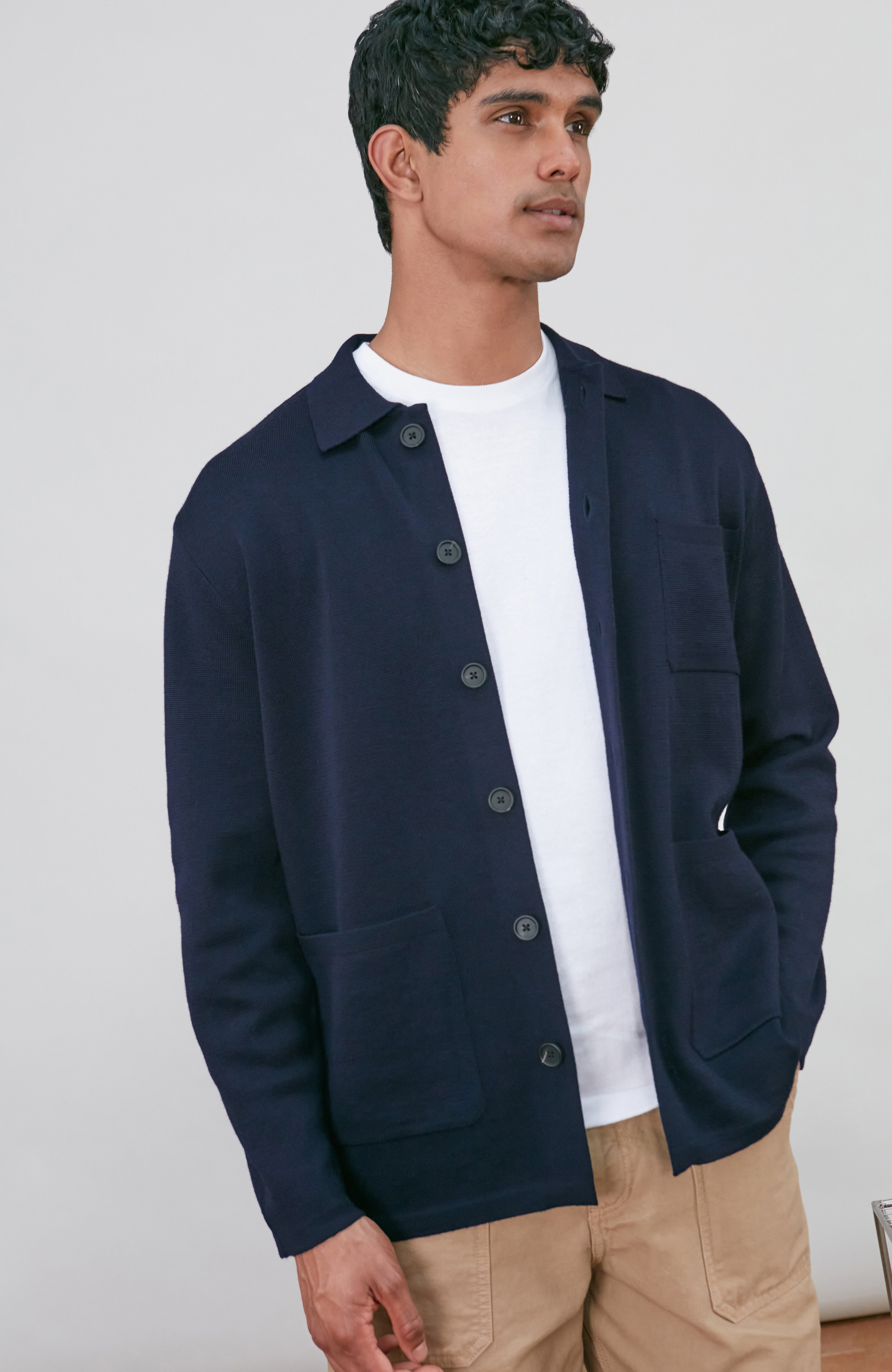 Mens Extra Fine Merino Wool Work Shirt