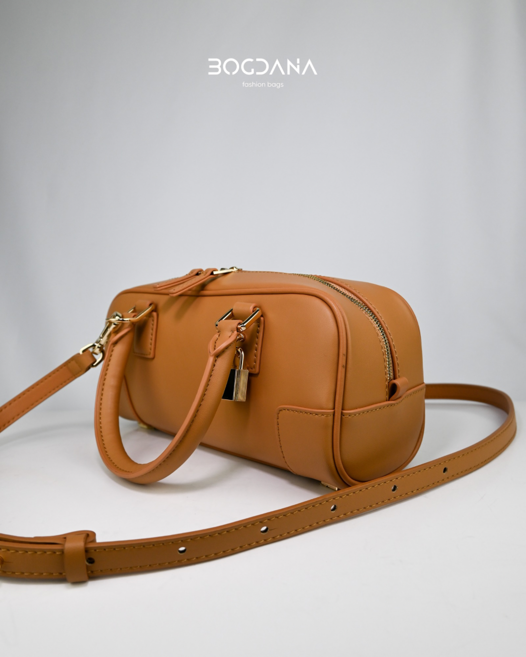 Elegant “Lock Charm” Genuine Leather Bag