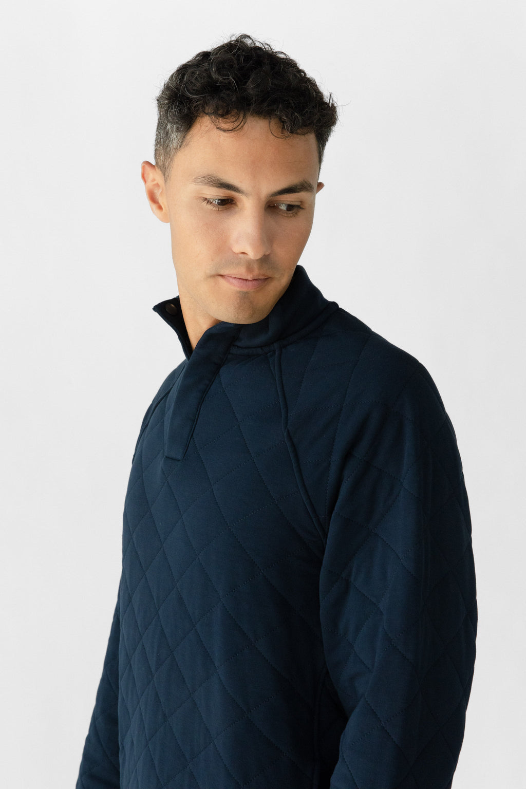 Men's Brushed Bamboo Quilted Snap Pullover - Last Chance