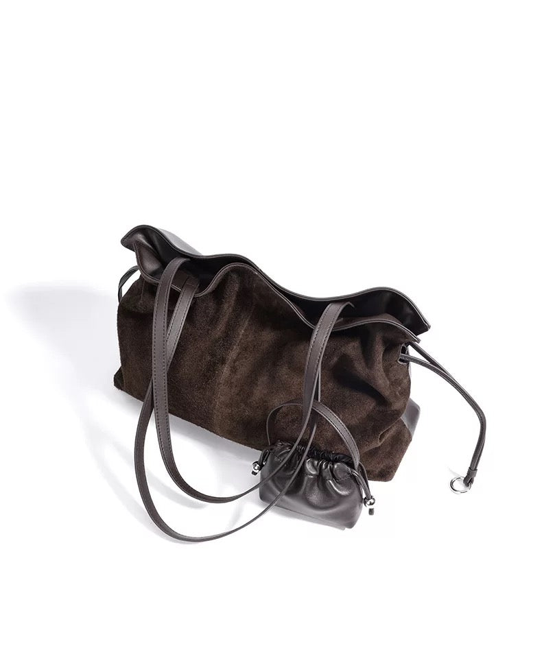 Heritage Suede — Genuine Leather & Suede Tote Bag