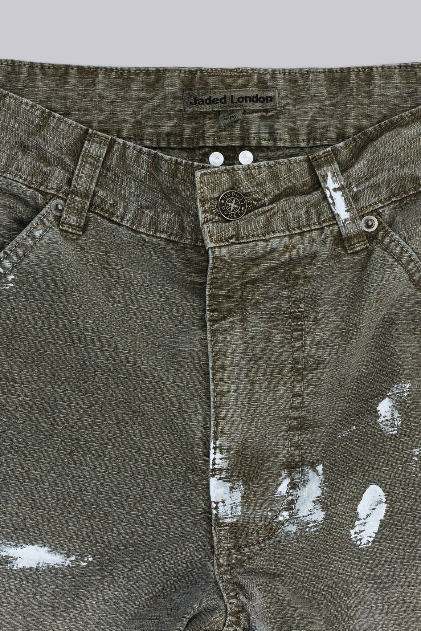 Painted Khaki Ripstop Carpenter Jeans