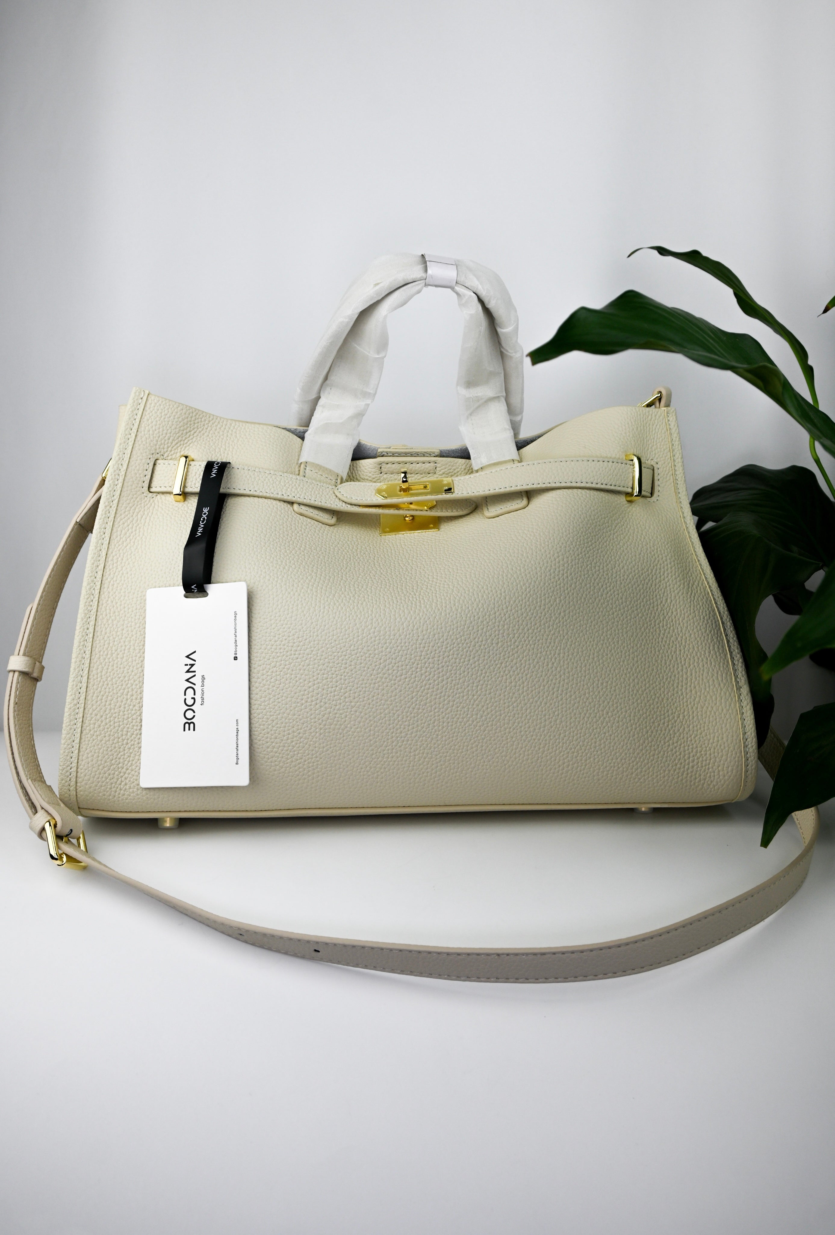 Bogdana Urban Luxe Tote with Gold Hardware & Adjustable Strap – Women’s Shoulder Bag