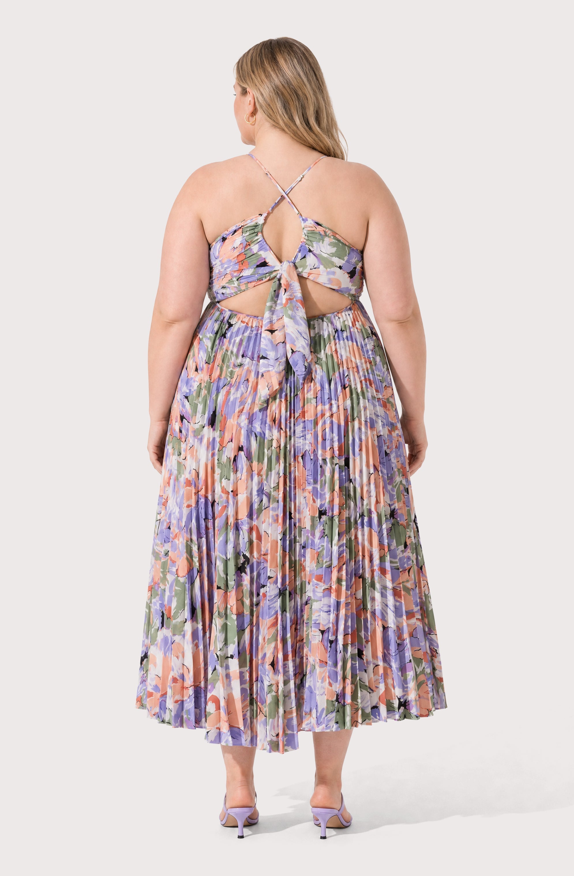 Blythe Floral Plisse Midi Dress