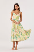 Blythe Floral Plisse Midi Dress