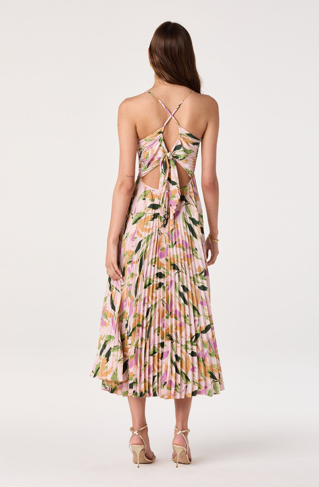 Blythe Floral Plisse Midi Dress