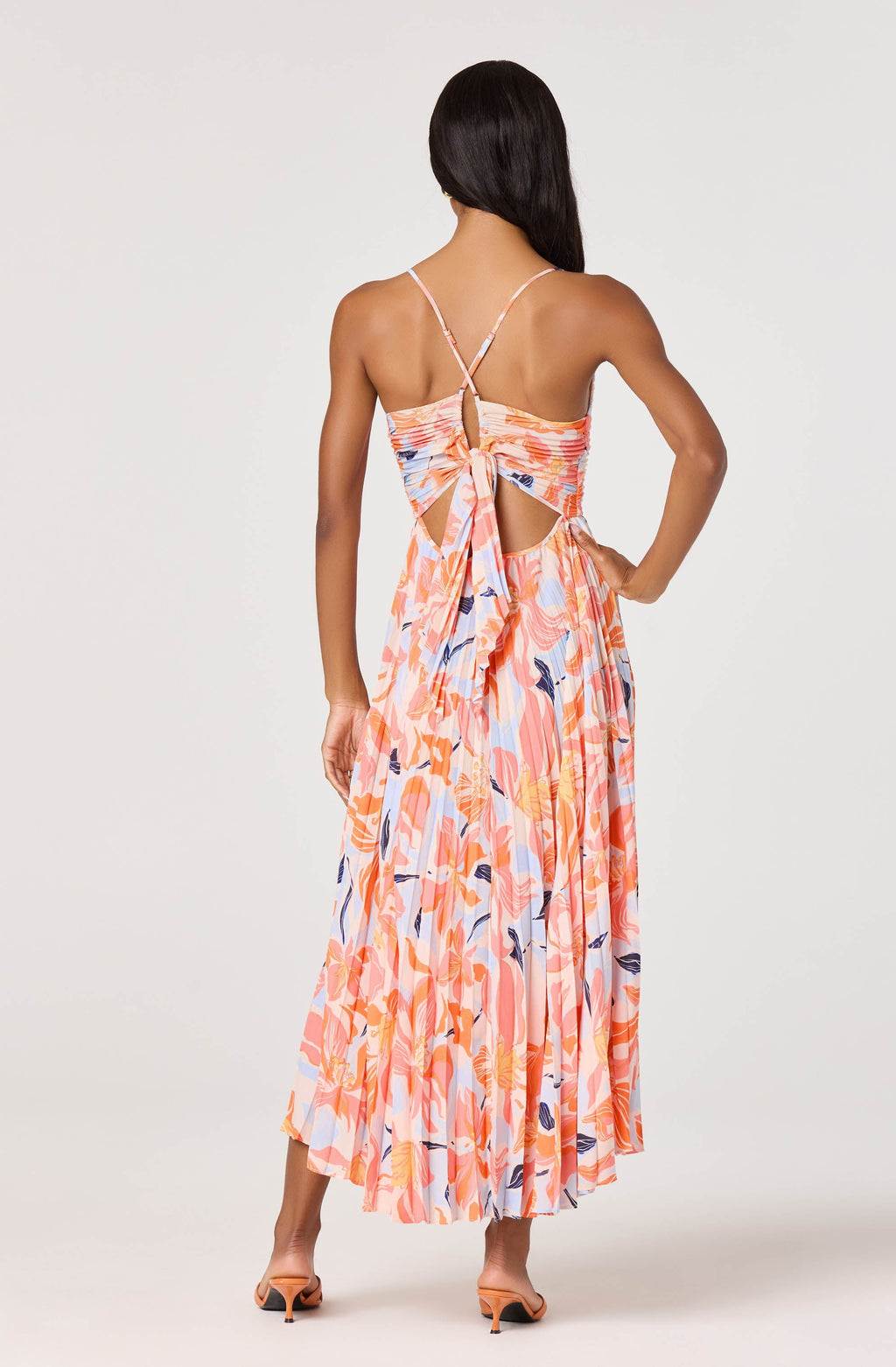Blythe Floral Plisse Midi Dress