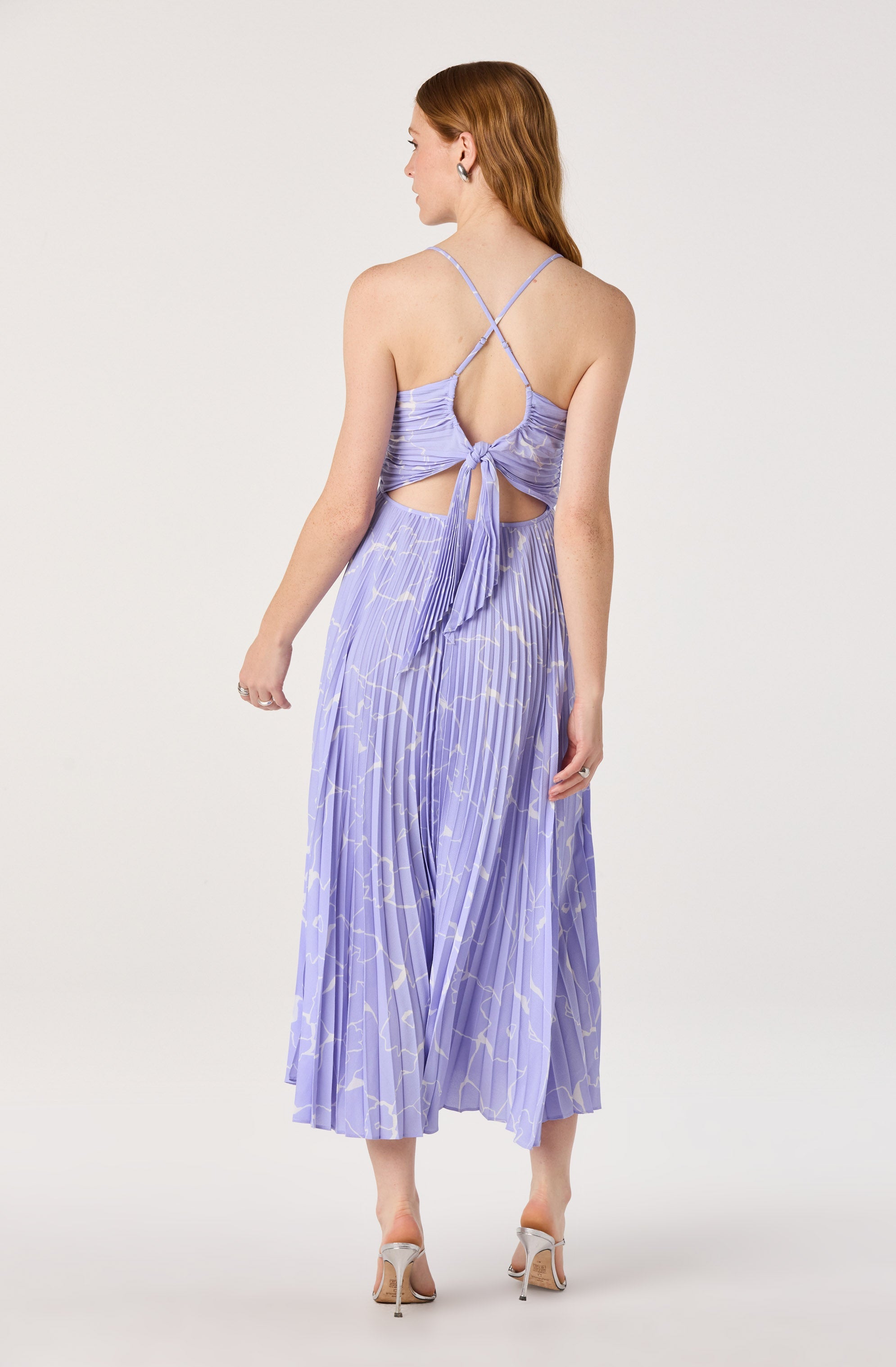 Blythe Floral Plisse Midi Dress