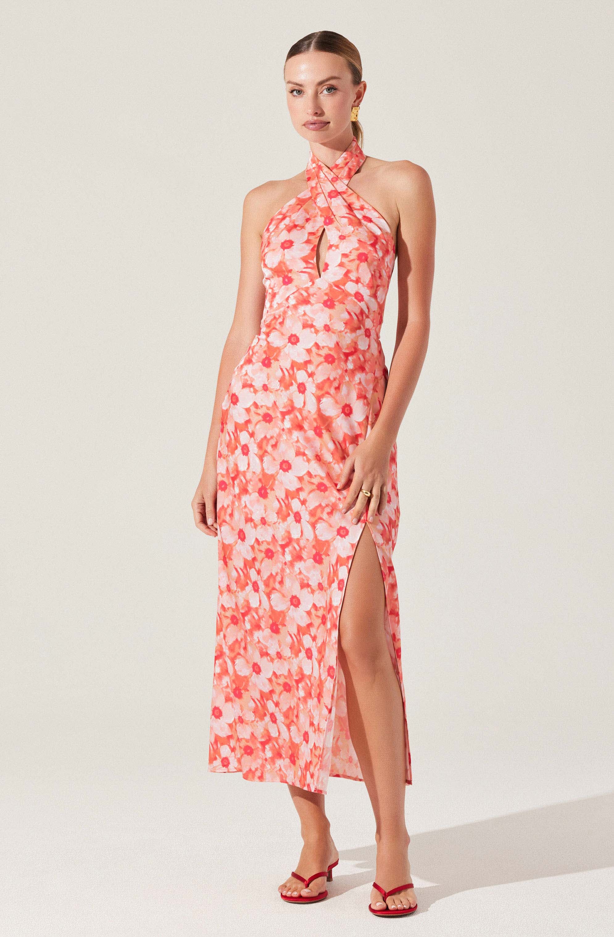 Marissa Floral Halter Neck Dress