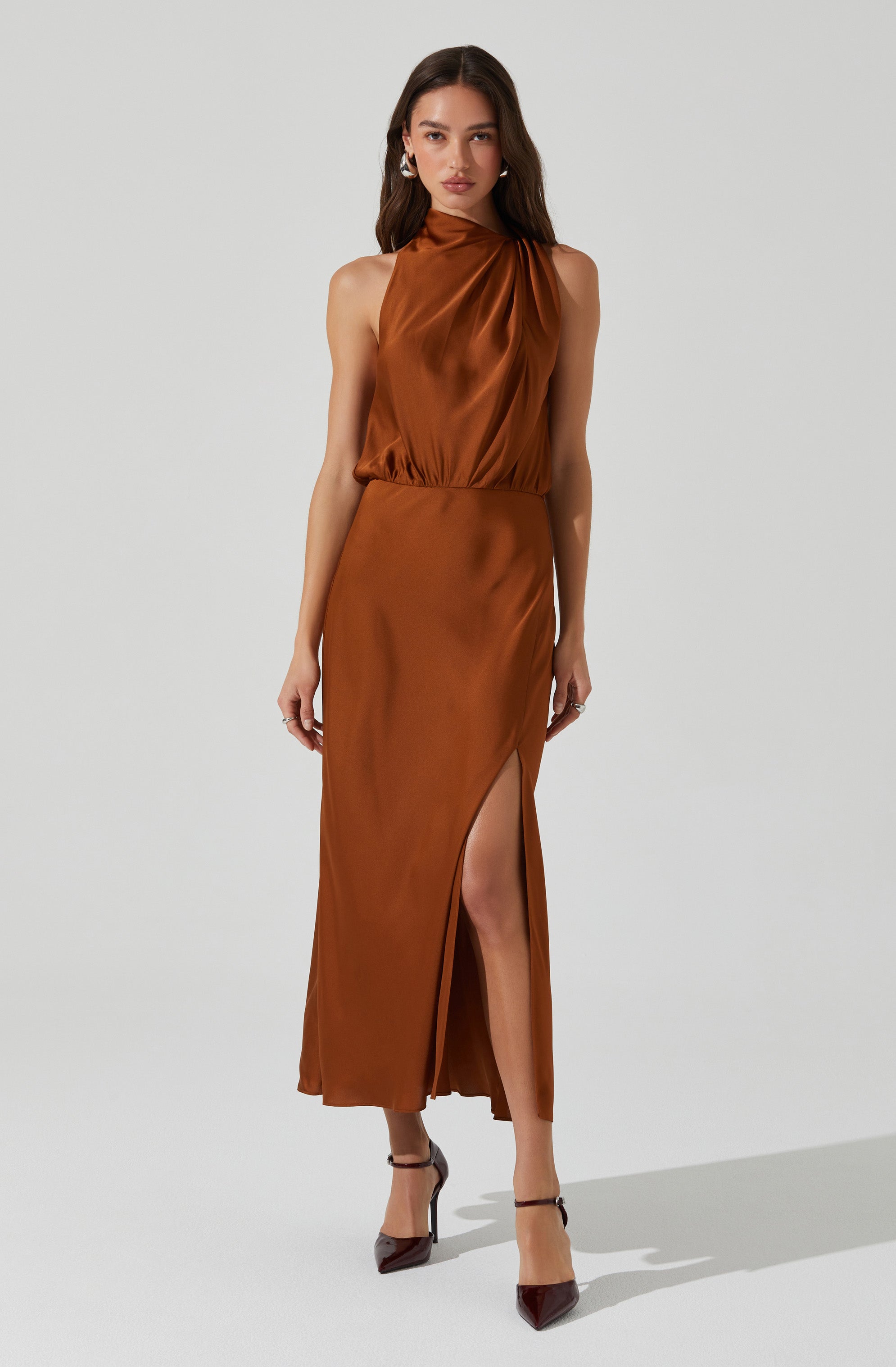 Jelyn Satin Midi Dress